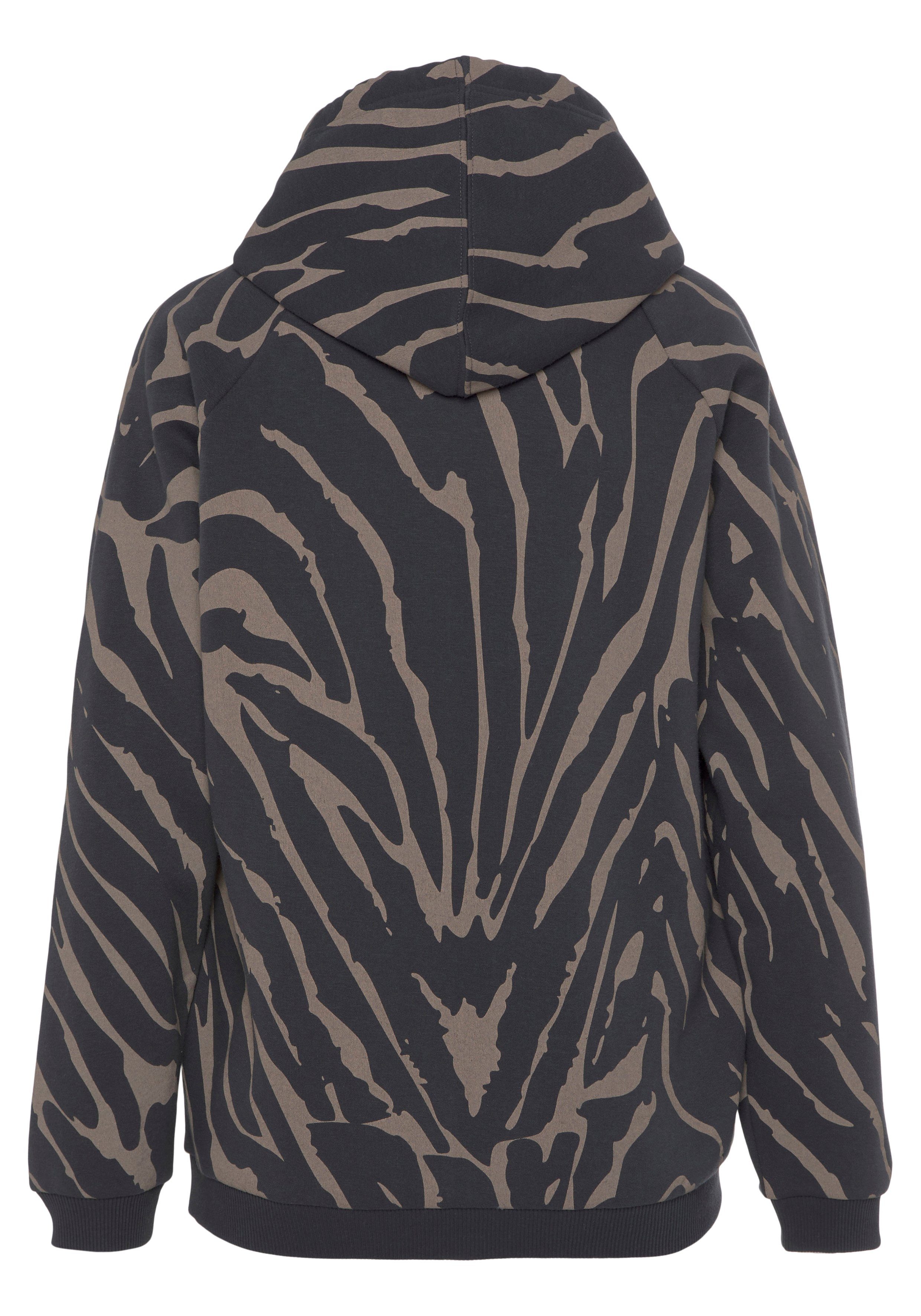 LASCANA Kapuzensweatshirt mit Zebramuster, Loungewear