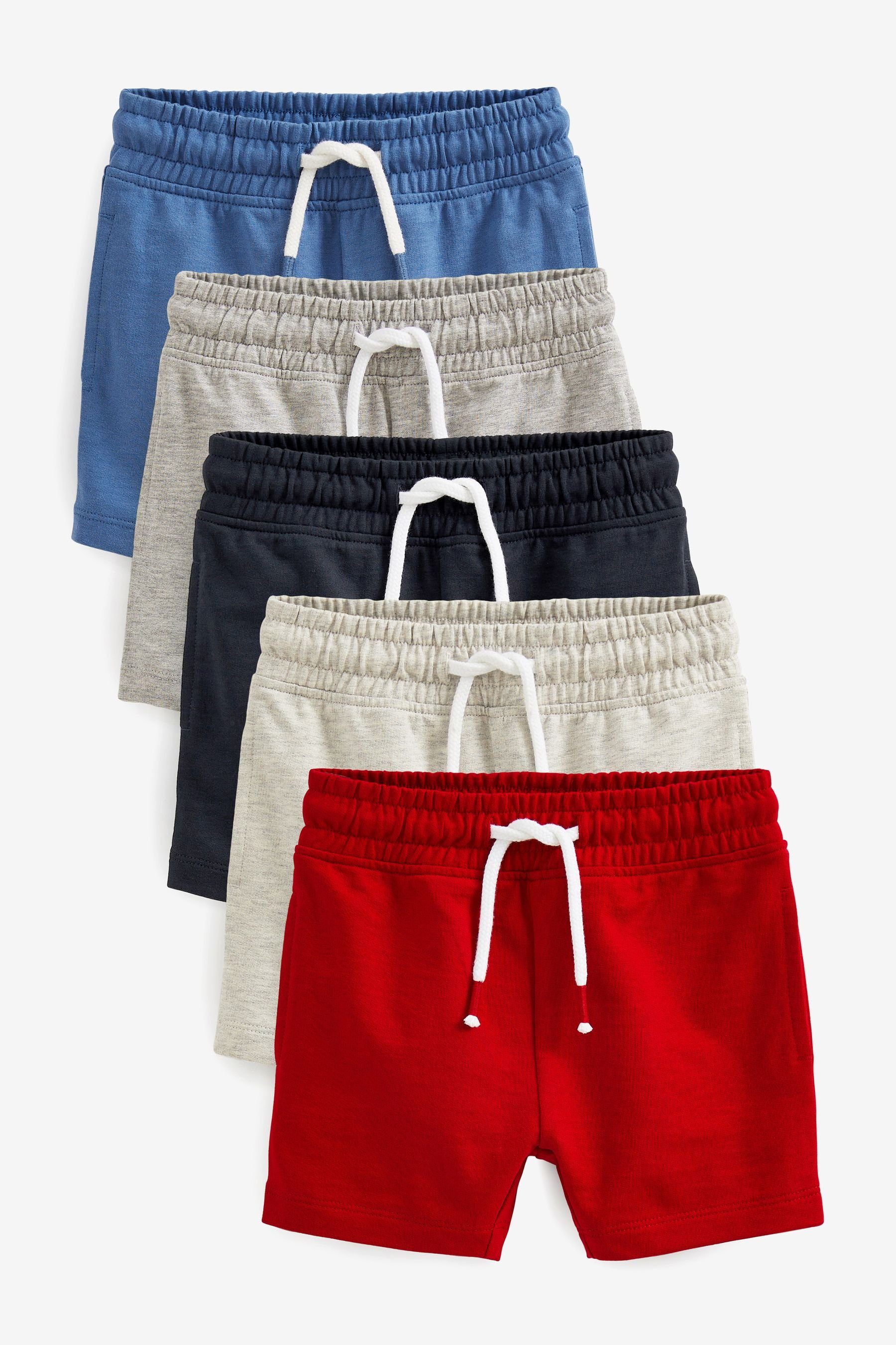 Next Sweatshorts 5er-Pack Jersey-Shorts (5-tlg) Blue/Grey/Red