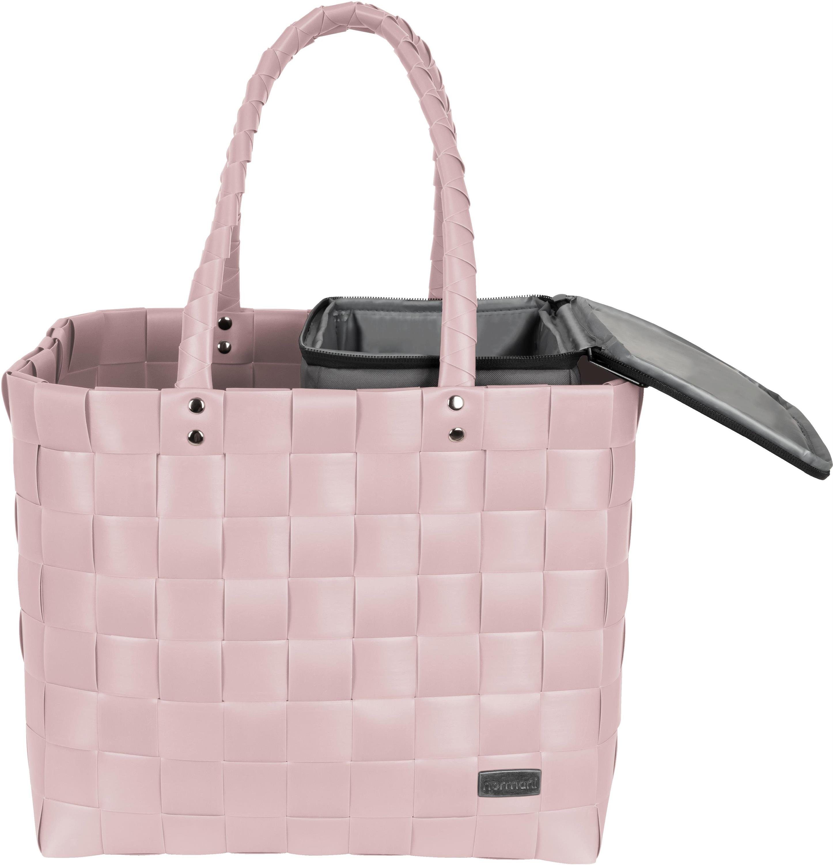 normani Einkaufskorb Flechtkorb mit kleiner Kühltasche, 20 l, Einkaufskorb mit kleine Kühlbox