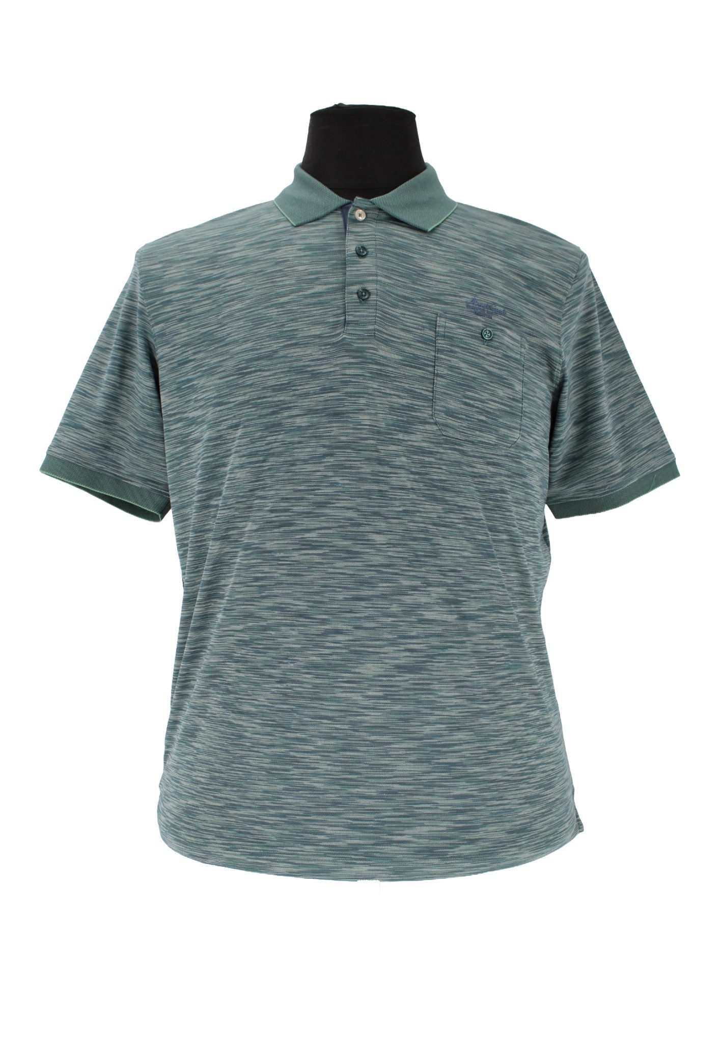 Mode Monte Carlo Poloshirt Herren Poloshirt Große Größen ? Grün Meliert (Col. 404) ? Baumwolle ?