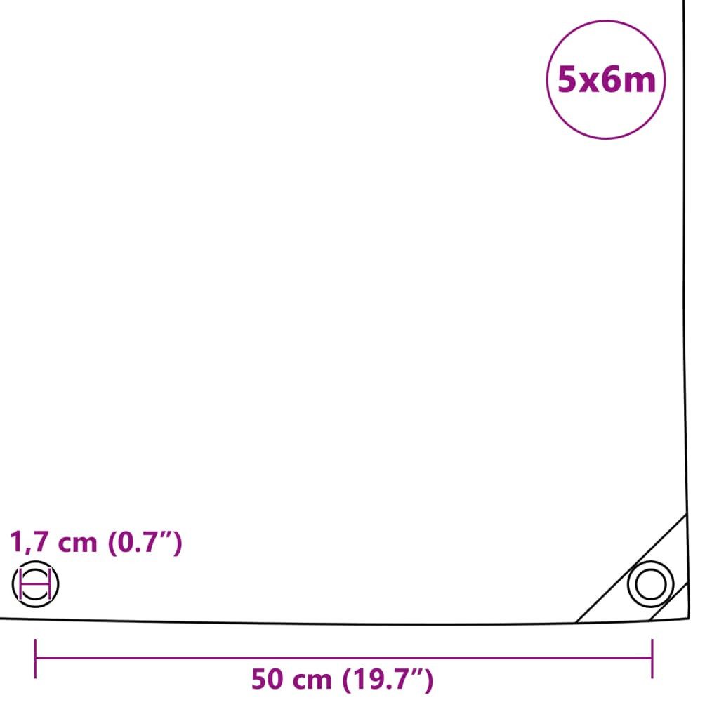 vidaXL Schutzplane Abdeckplane 650 g/m² 5 x 6 m Blau (1-St)