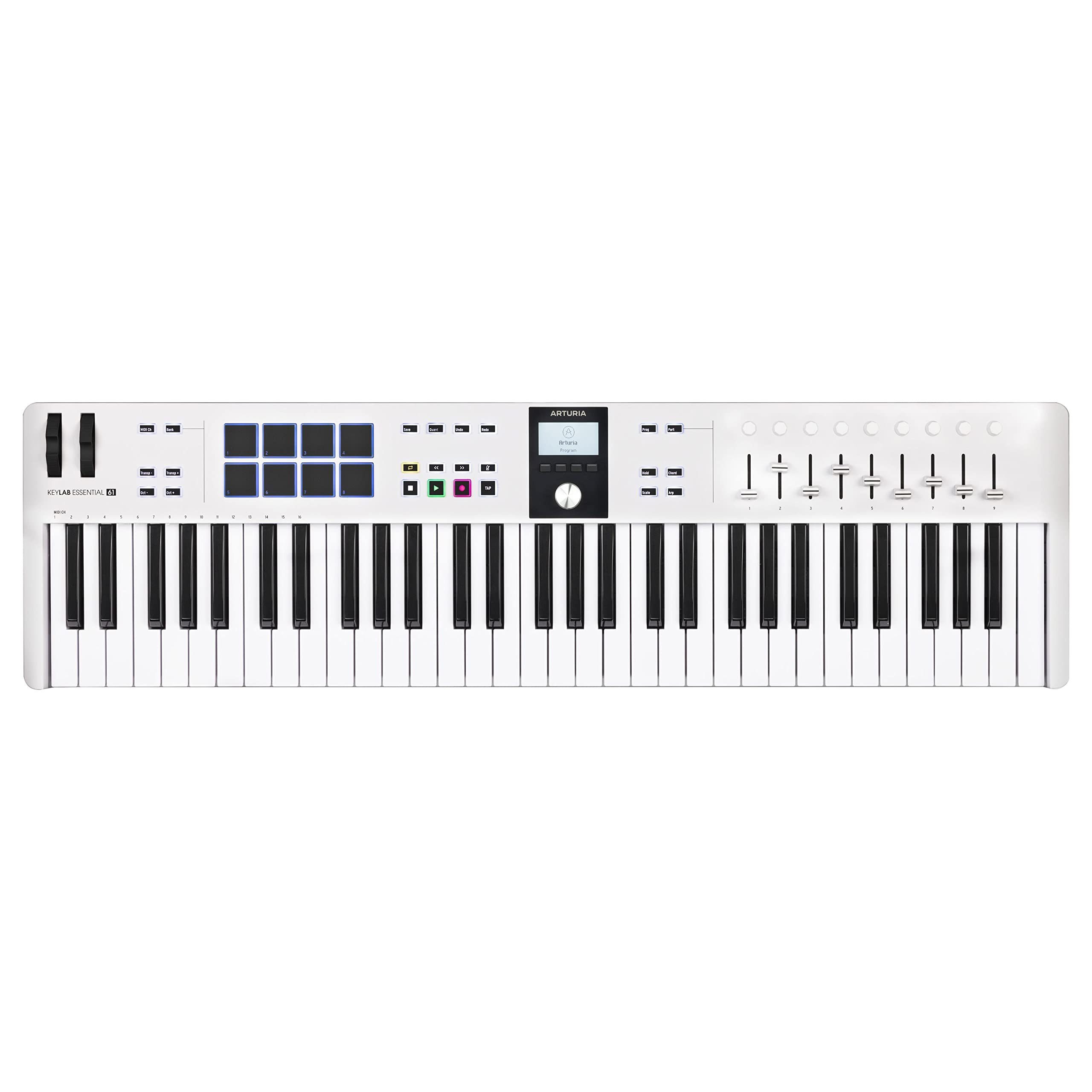 Arturia Masterkeyboard (Masterkeyboards, MIDI-Keyboard 61), KeyLab Essential 61 Mk3 White - Midi Keyboard