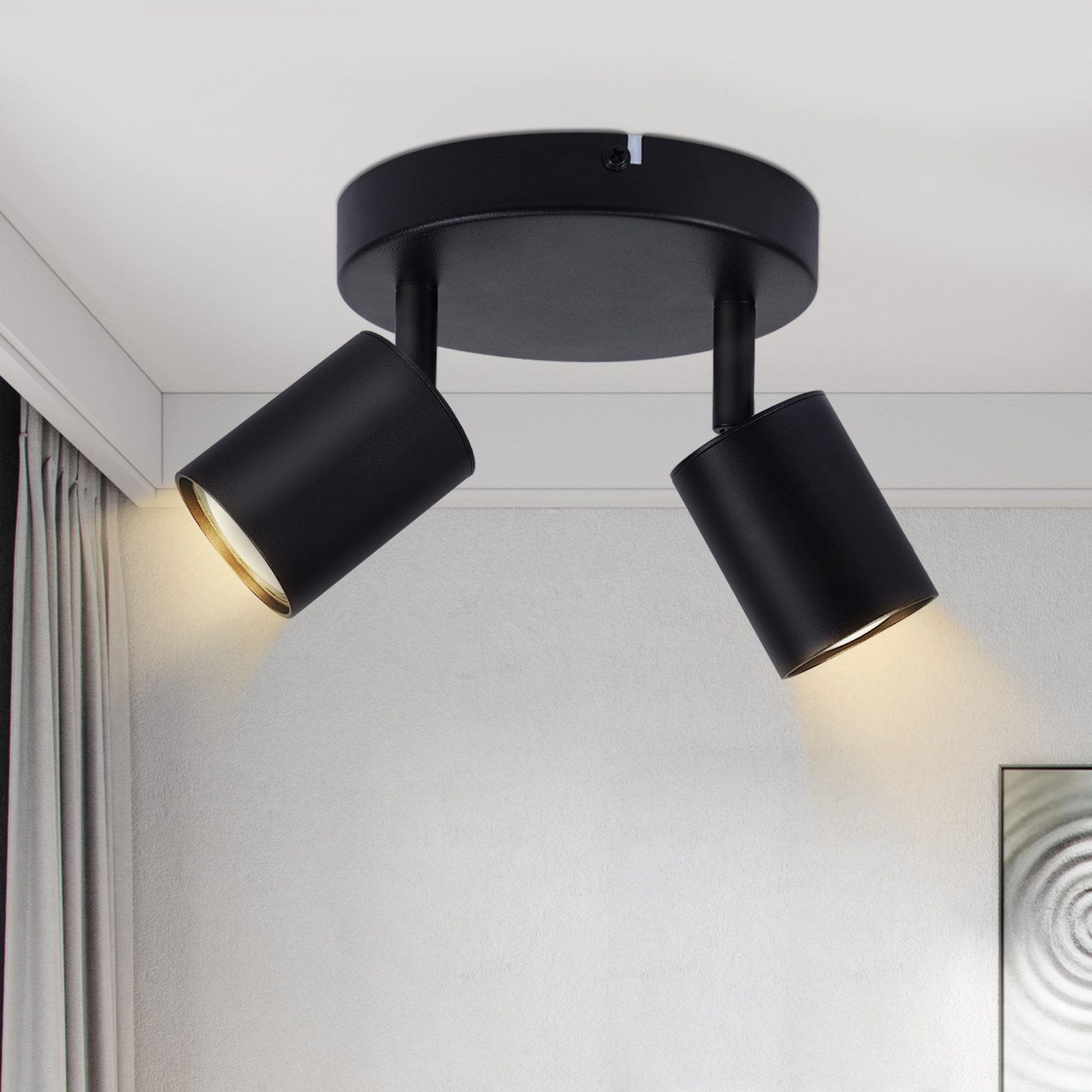 Nettlife Deckenstrahler 2 Flammig Schwarz GU10 Wohnzimmer Modern Deckenlamp günstig online kaufen