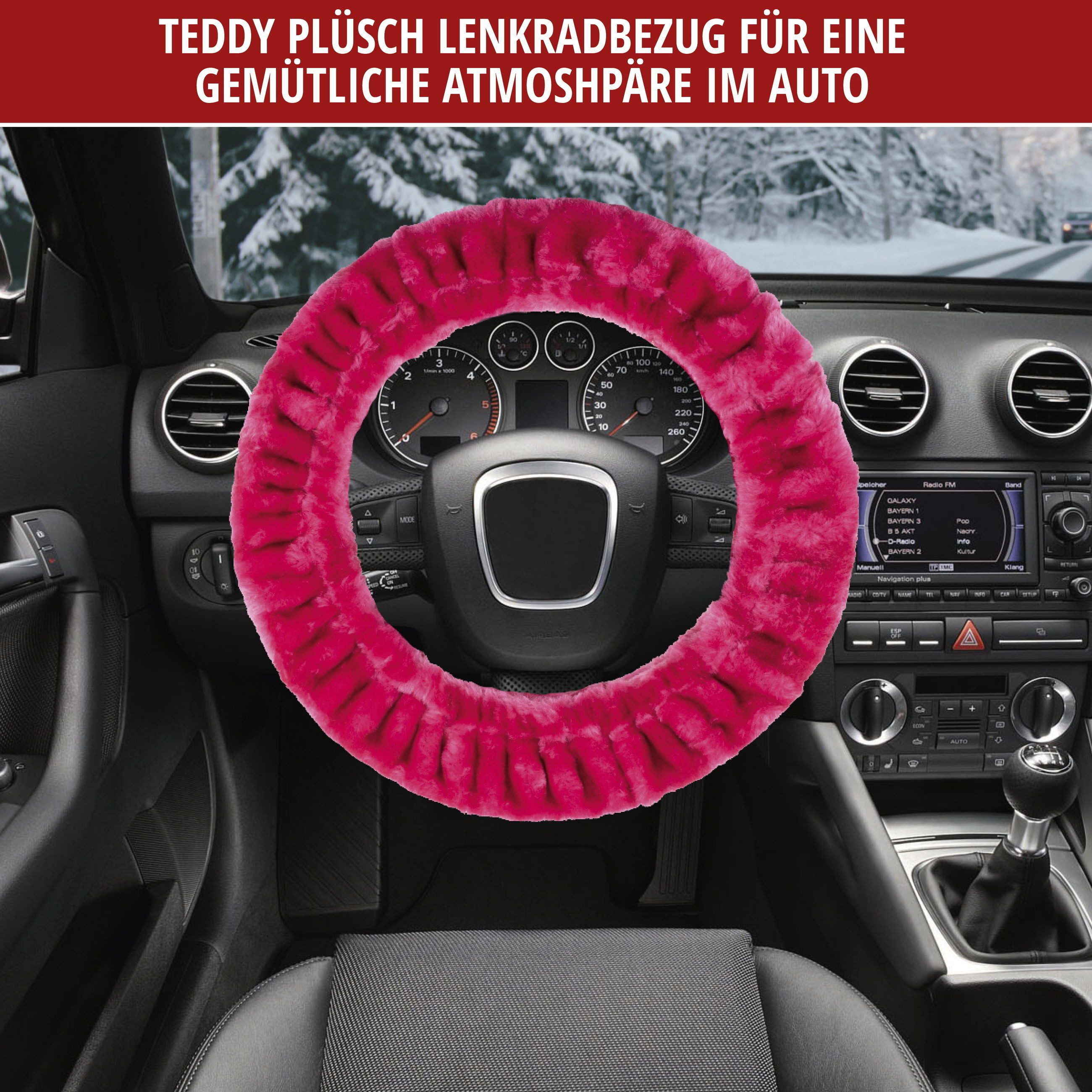WALSER Steering Wheel Cover, Teddy Bear, (1-piece)