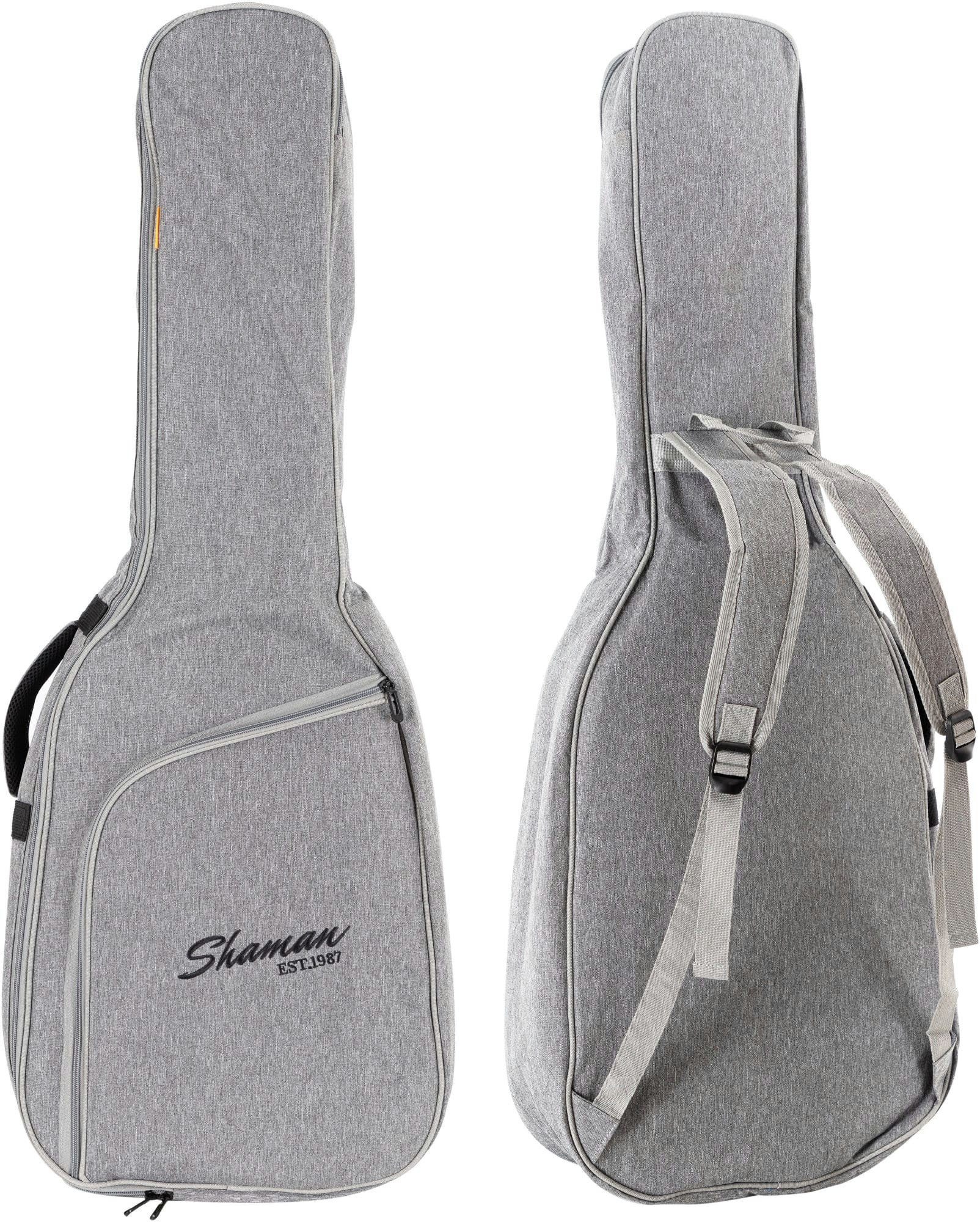Shaman Gitarrentasche KGB-103 GY Premium-Line Konzertgitarrentasche Grau, Fixierung für Instrumentenhals & gepolsterte Rucksack-Gurte