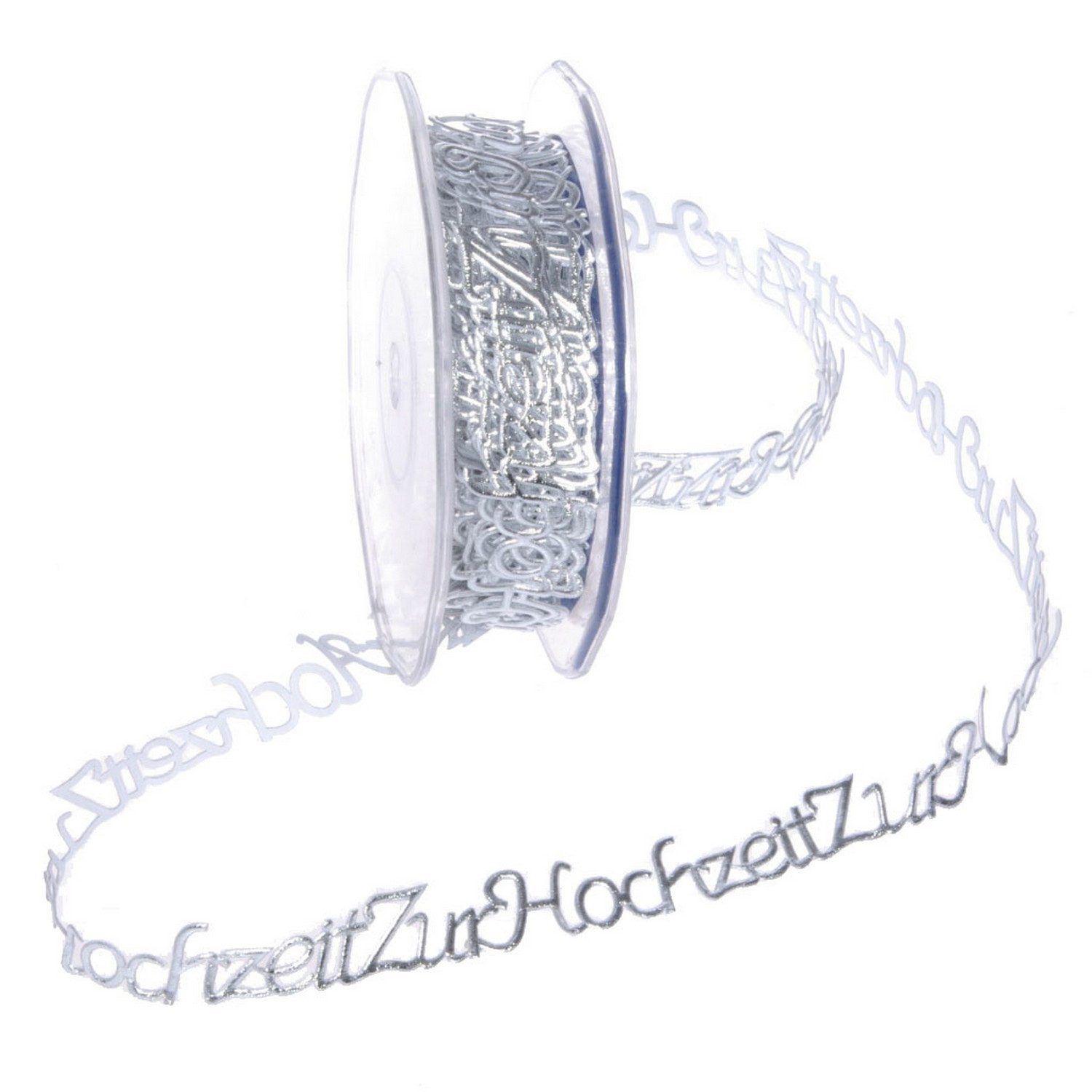 Deko AS Bastelband SekleBo® - Selbstklebende Bordüre ´ZurHochzeit´ Silber - 15mm - 10m -