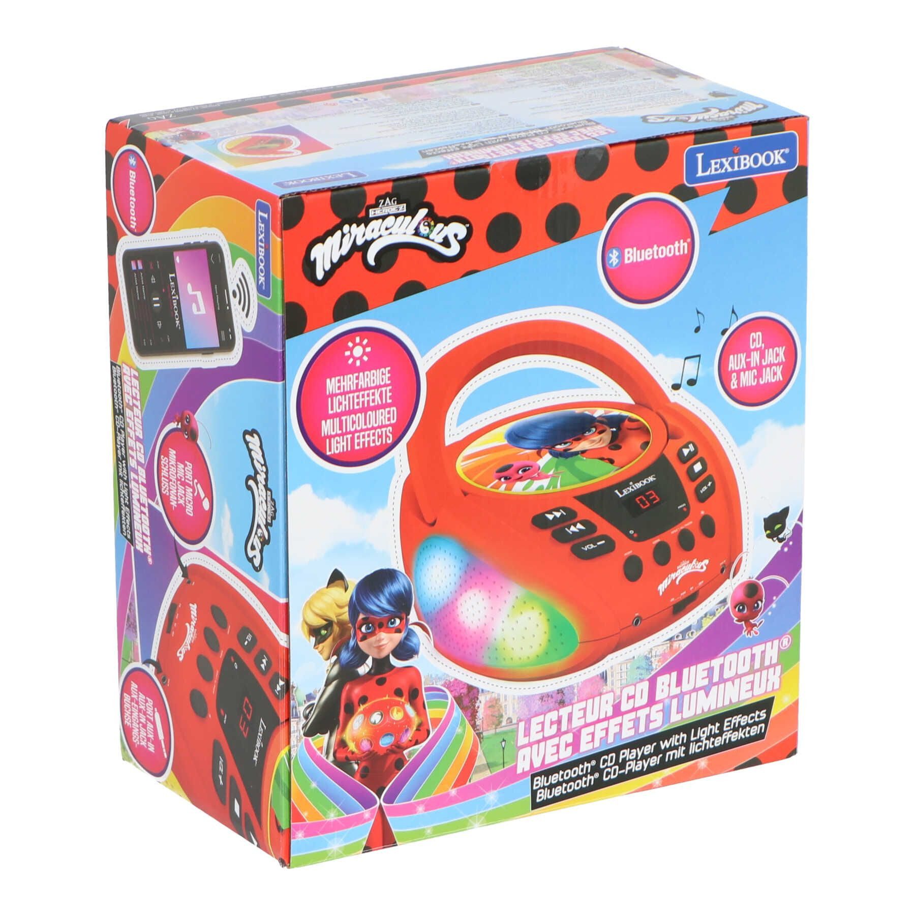 Miraculous - Ladybug CD Player mit Bluetooth für Kinder mit Mikrofonen Stereo-CD Player (Bluetooth)
