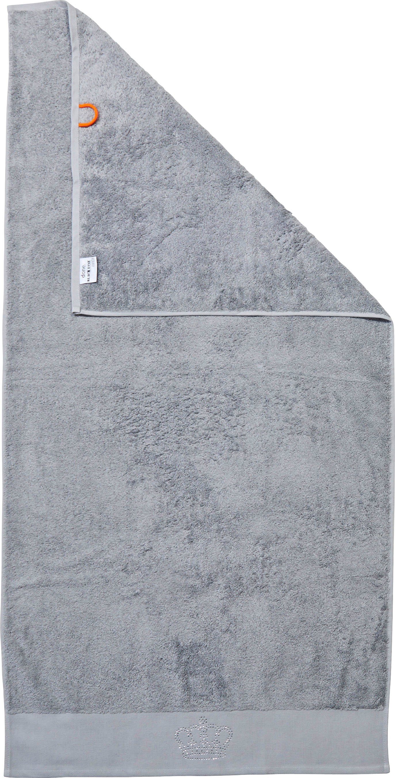 Walkfrottier verschiedene Duschtuch Motive Strass-Stein mit Stone, (1-St), Applikationen, done.® silbergrau