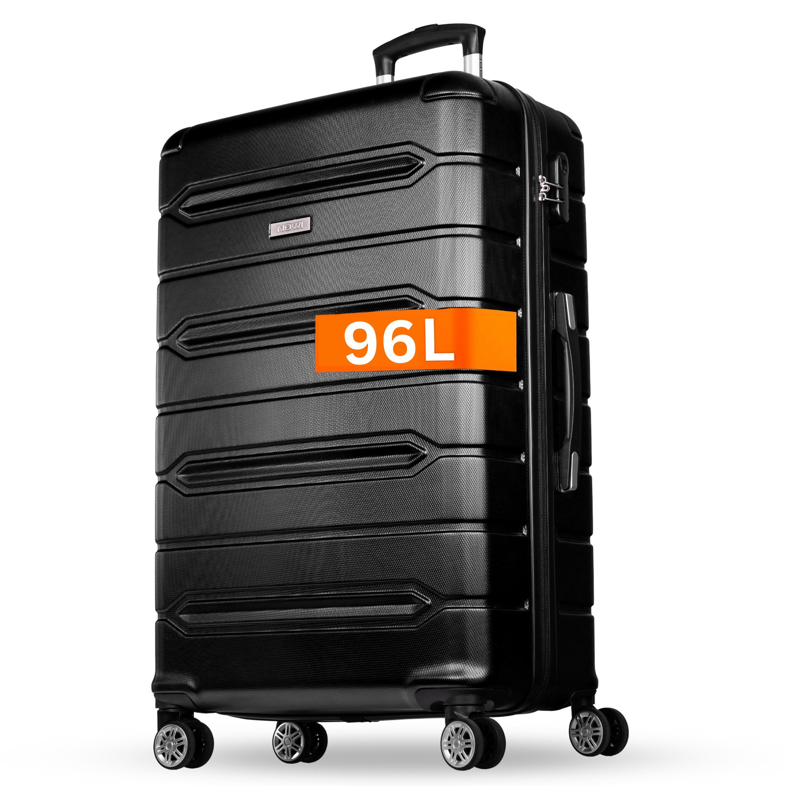 NOWI Hartschalen-Trolley Koffer Hartschalenkoffer mit Zahlenschloss & 8 Rollen Trolley, Zahlenschloss
