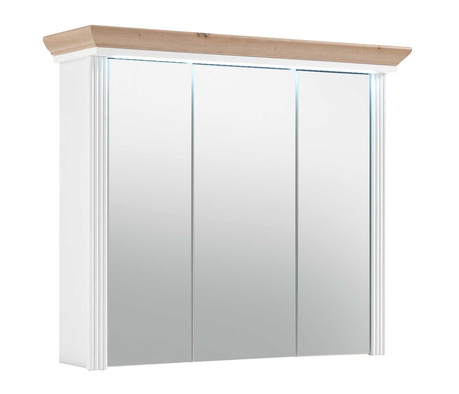 Spiegelschrank JASMIN, 3-türig, Pinie Dekor, Badmöbel
