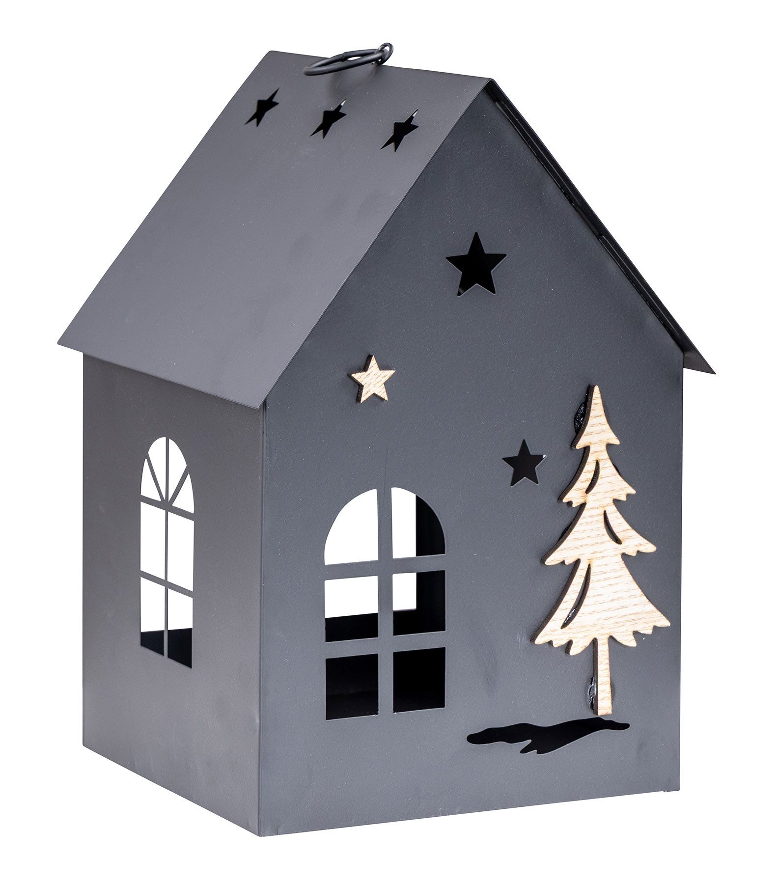 Levandeo® Kerzenlaterne, LED Laterne Haus H25cm günstig online kaufen