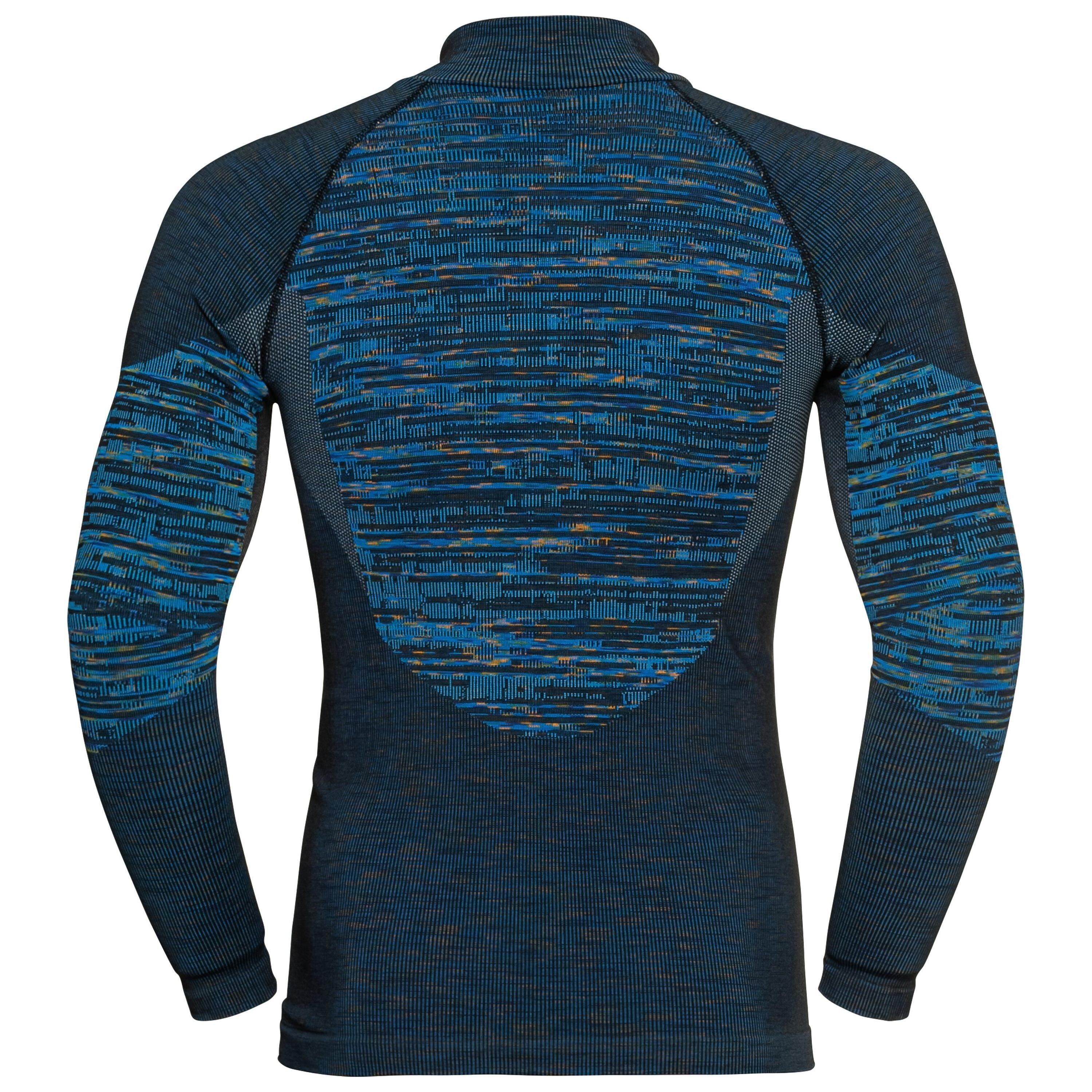 Odlo Halbreiẞverschluss mit Blackcomb Funktionsunterhemd dye Base - Layer space indigo Eco bunting