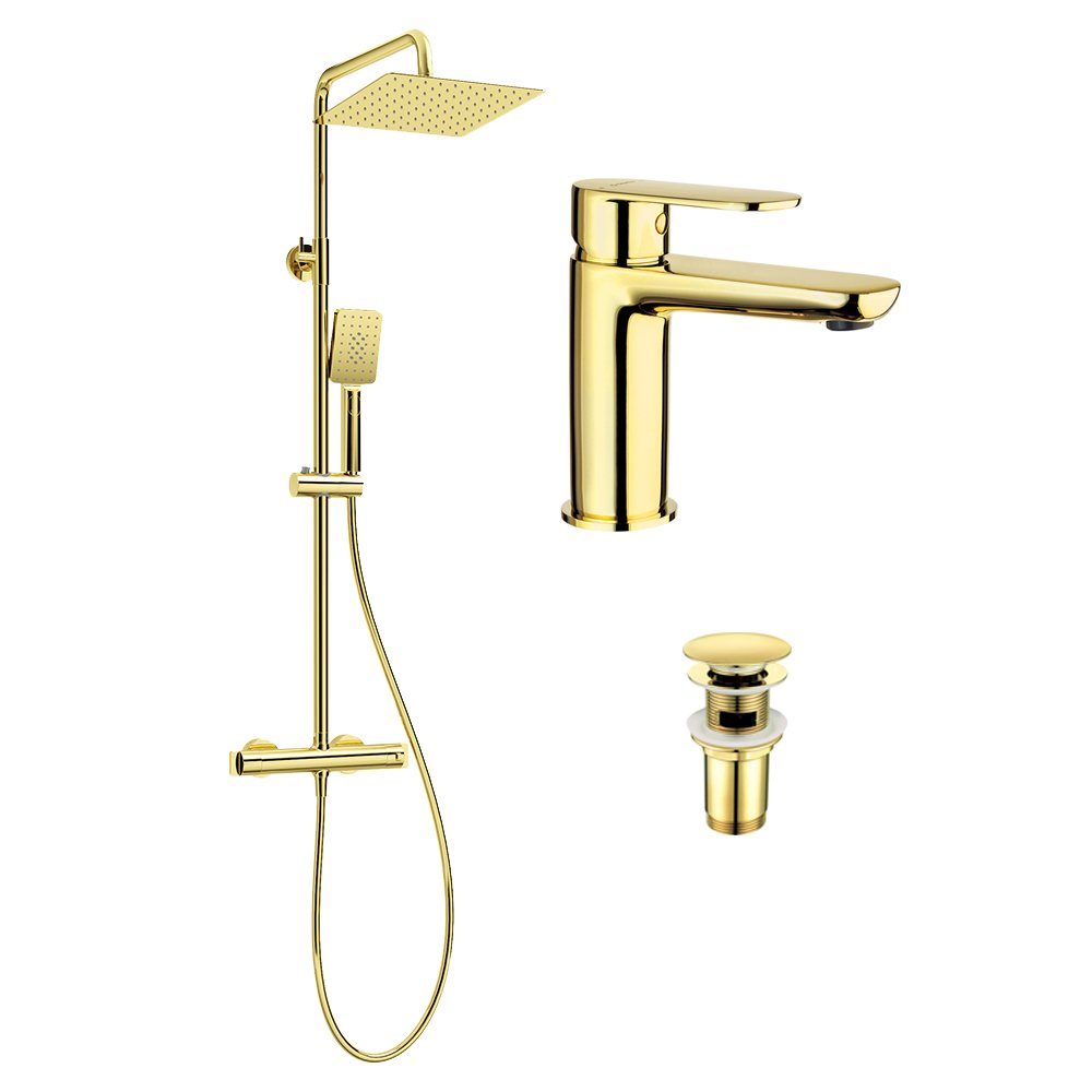 Lomadox Badarmatur DEANTE-30 Badezimmer Armaturen Set günstig online kaufen