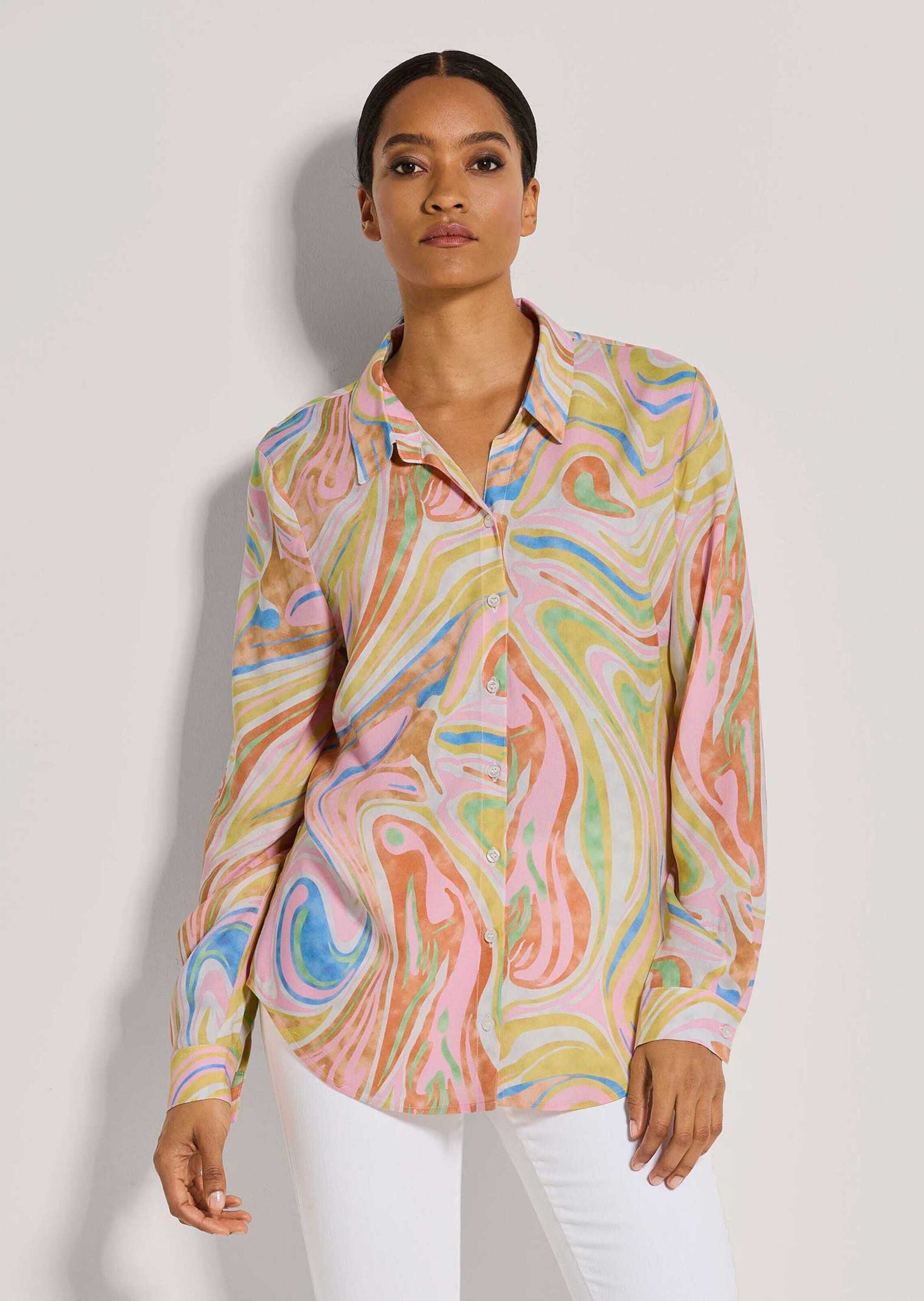 MADELEINE Hemdbluse Longbluse mit Unikat-Print günstig online kaufen