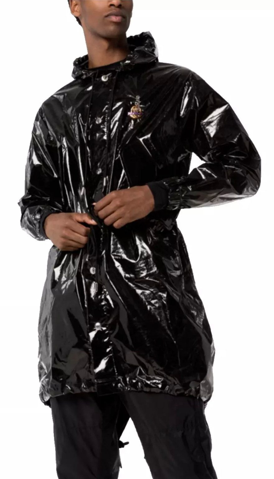 MONCLER Regenjacke X Palm Angels Limited Sid Patent Parka Mantel Spray-Logo günstig online kaufen