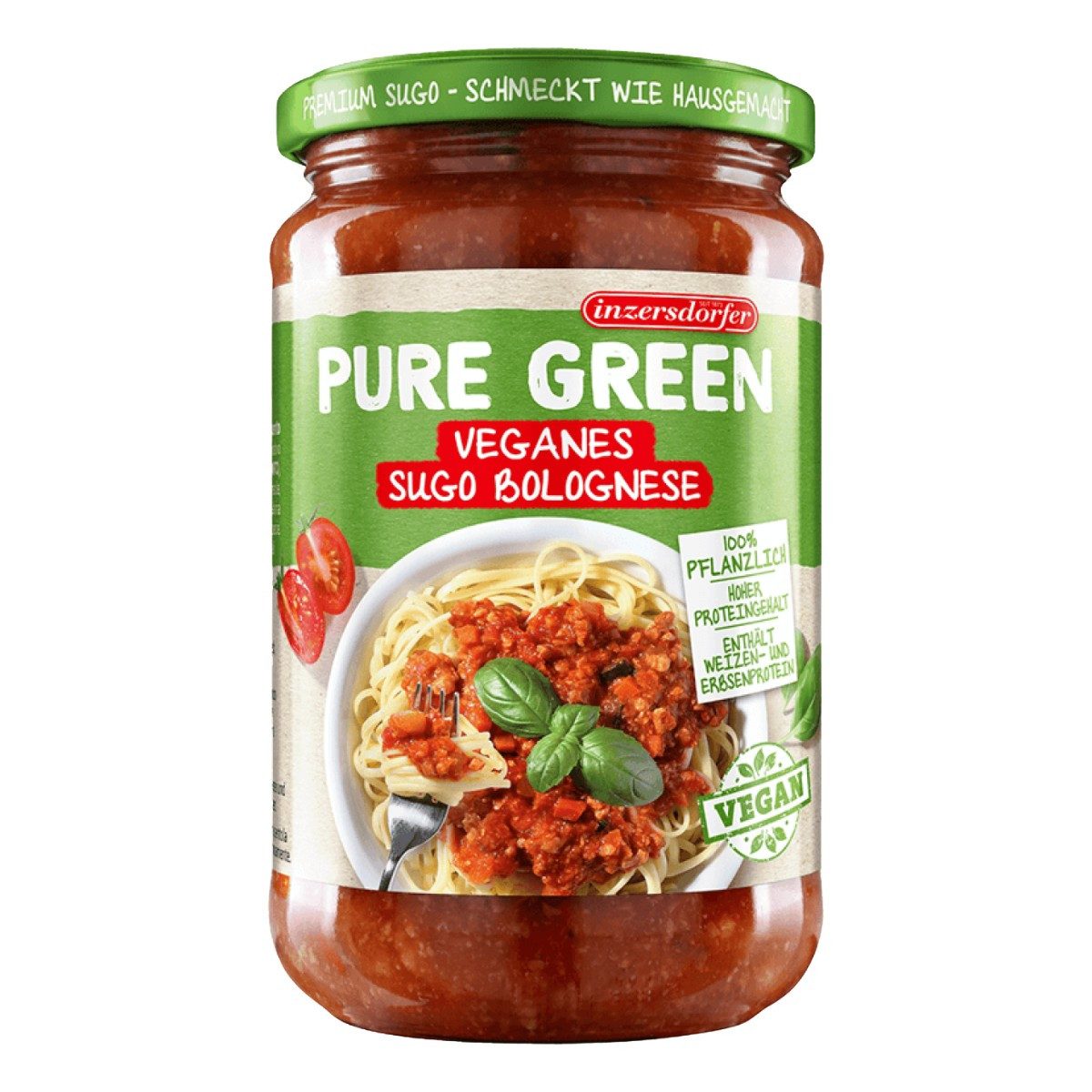 Inzersdorfer Saucen Pure Green Sugo Bolognese, Veganes Sugo Bolognese, 400g, Inzersdorfer, 400 g, Vegan