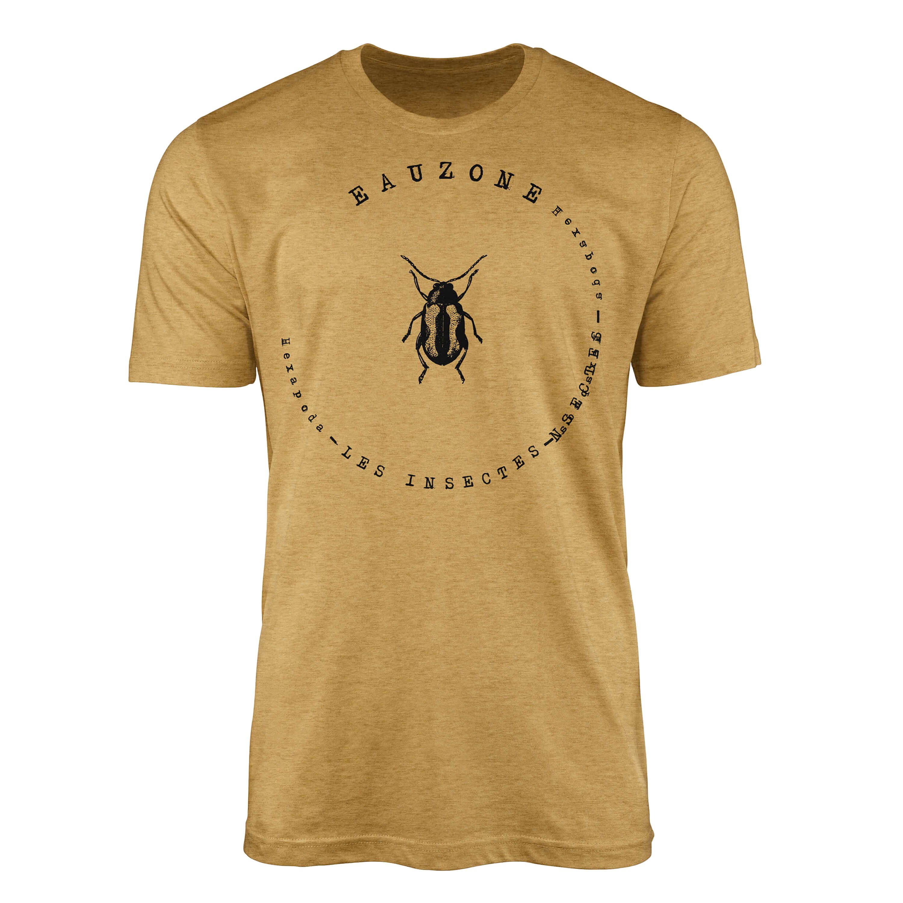 Sinus Art T-Shirt Hexapoda Herren T-Shirt Flea Beetle Antique Gold