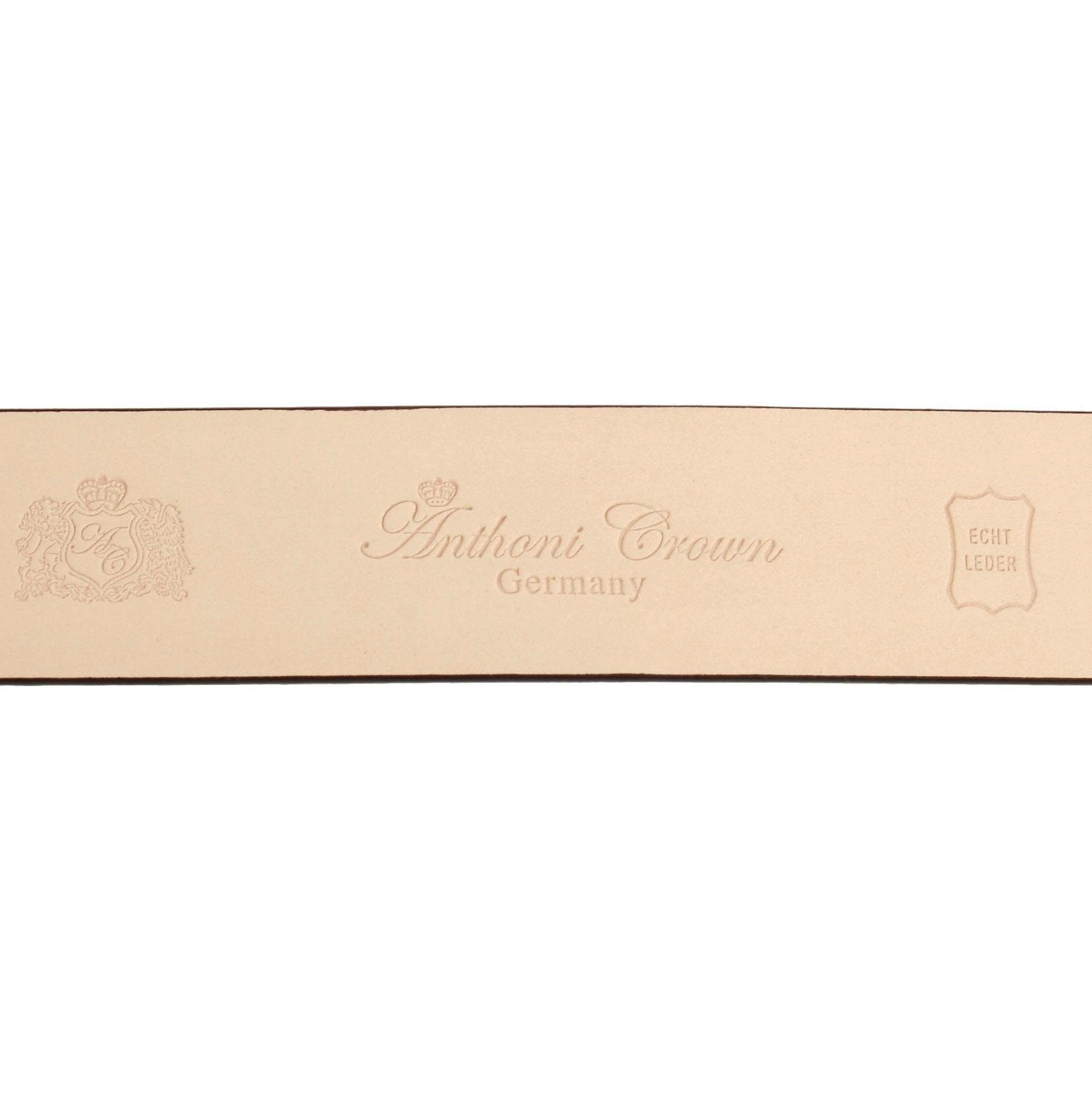 Flecht-Design Anthoni Schließe im Glatter Crown Ledergürtel mit Gürtel