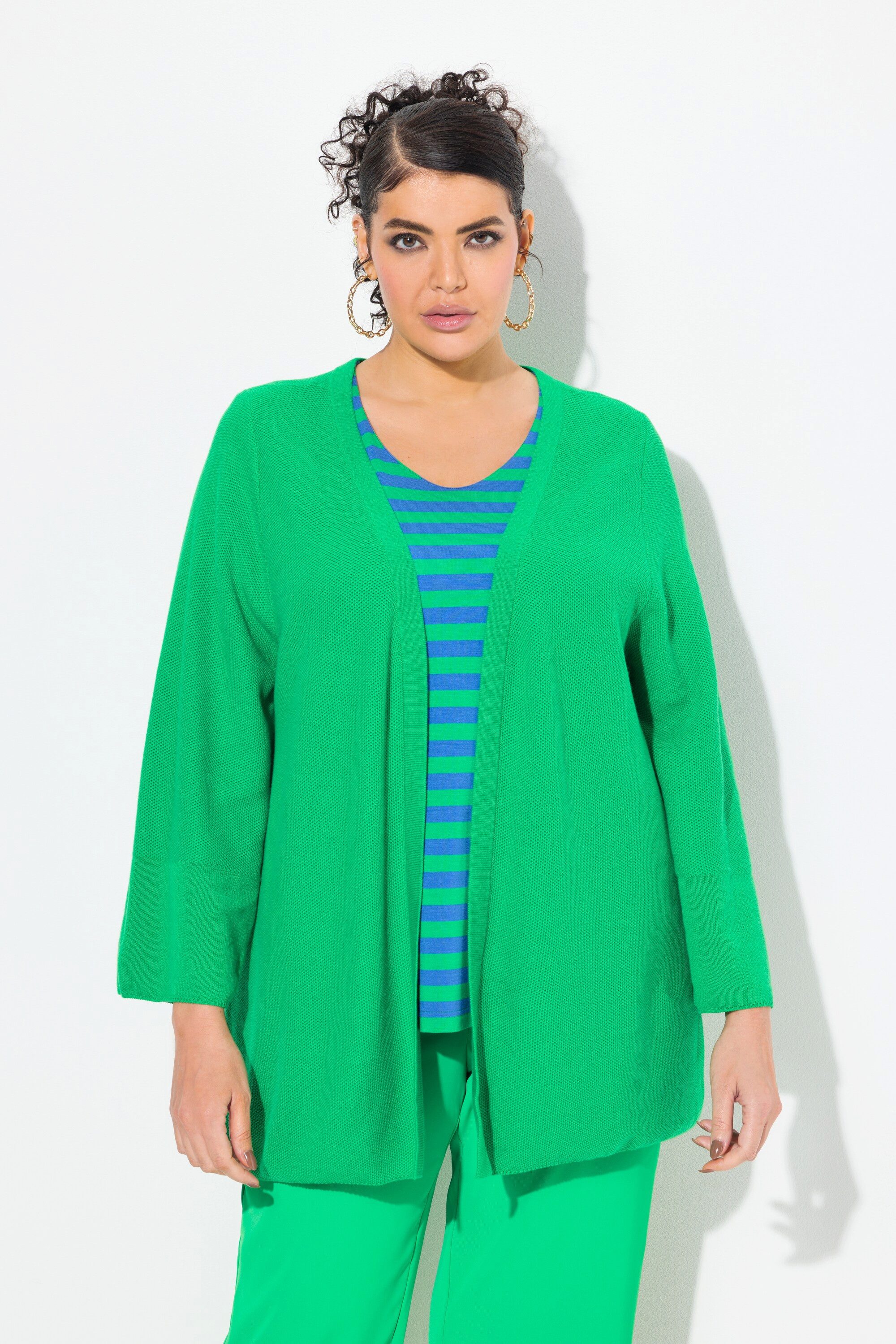 Ulla Popken Strickjacke Strickjacke A-Linie offene günstig online kaufen