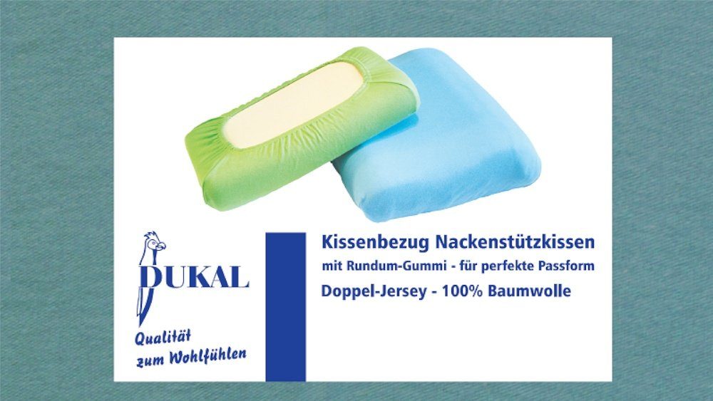Kissenbezug Schlaraffia Support Geltex Nackenstützkissen, DUKAL (1 Stück), aus hochwertigem Doppel-Jersey, 100% Baumwolle, mit Spannumrandung, Made in Germany Jade