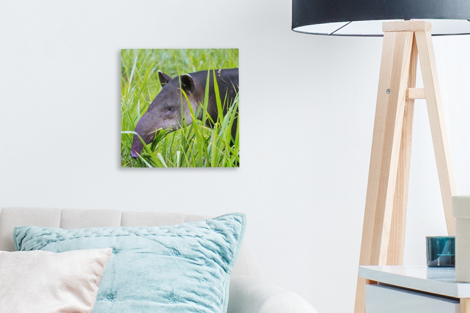 OneMillionCanvasses® Leinwandbild St), im Mittelamerikanischer Wohnzimmer Schlafzimmer von für Bilder Leinwand Tapir (1 Costa Rica, Nationalpark