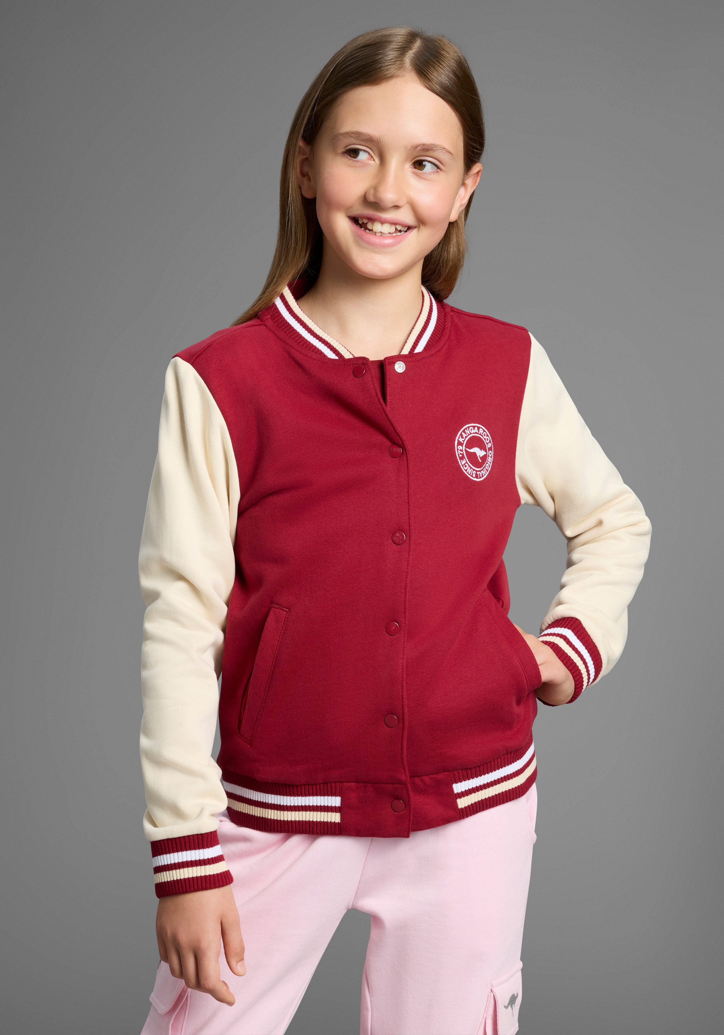 KangaROOS Sweatjacke College-Jacke mit Kragen