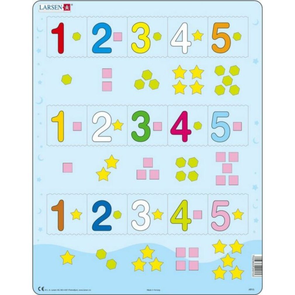 Larsen Puzzle Puzzle Zählen bis fünf 15 Teile, Puzzleteile