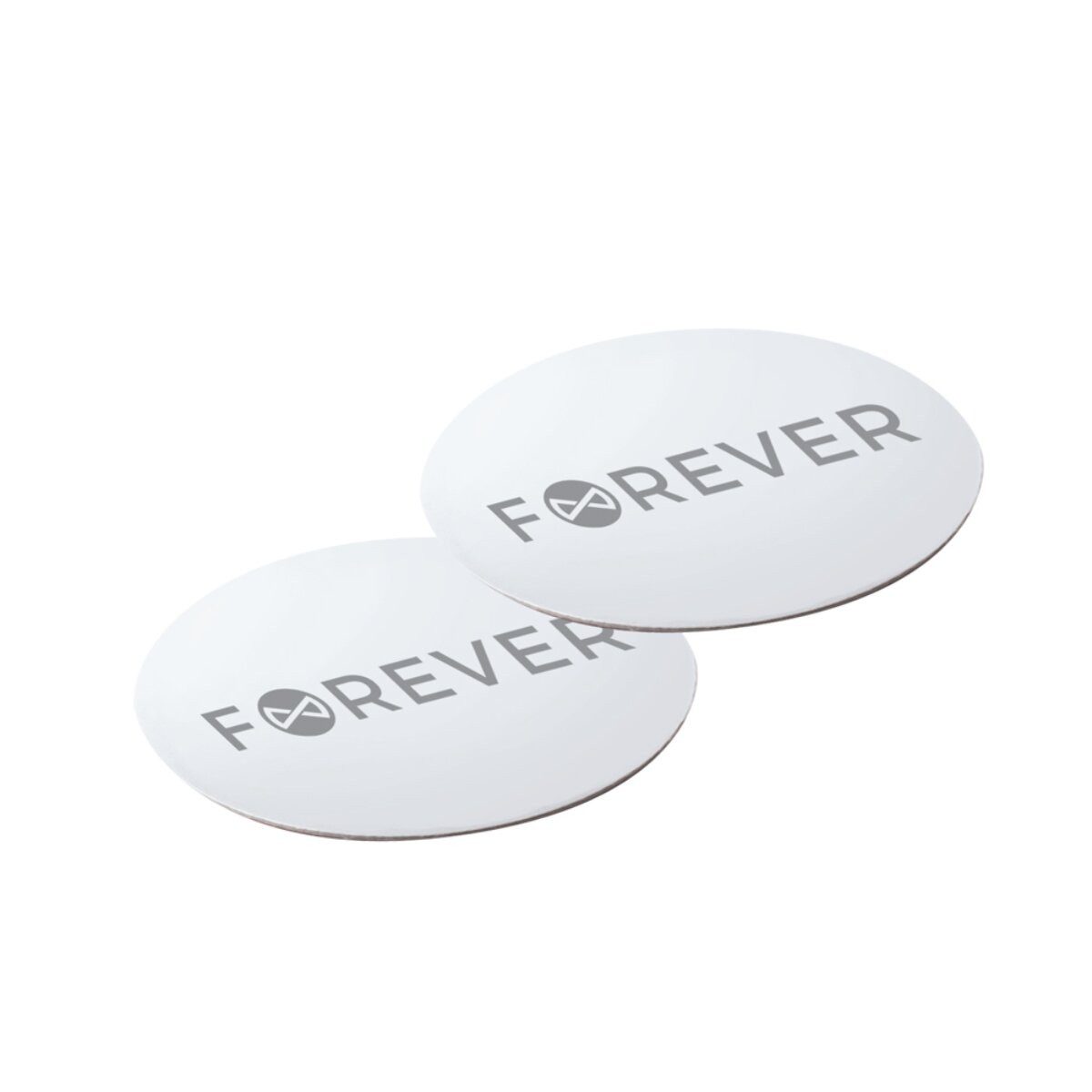 Forever Smartphone-Halterung 2er Pack Metallaufkleber für Handyhalterung Weiß 3 cm selbstklebend, (2er Set, 2er Set, Zwei Metallaufkleber mit 3 cm Durchmesser)