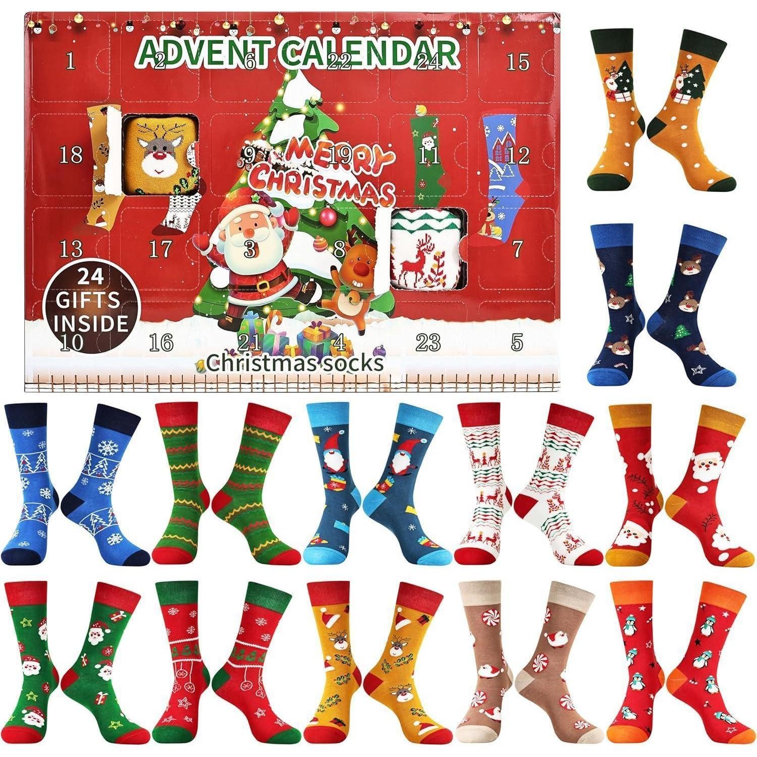 LuxusKollektion Adventskalender Adventskalender Männer Socken 2024 Erwachsene 43-46 Weihnachtskalender