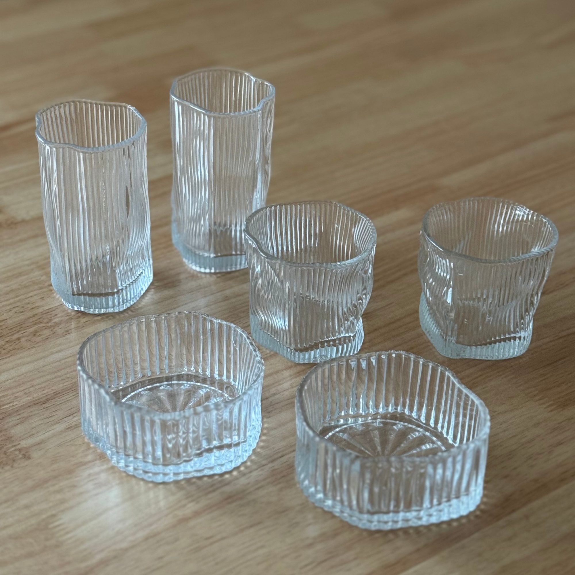 Zoha Gläser-Set Diamond Stripe Gläser 200/ 280 ml Set – Trinkgläser, Kaffeeglas, 6-tlg., ideal für Tee, Kaffee, Iced Coffee oder Saft