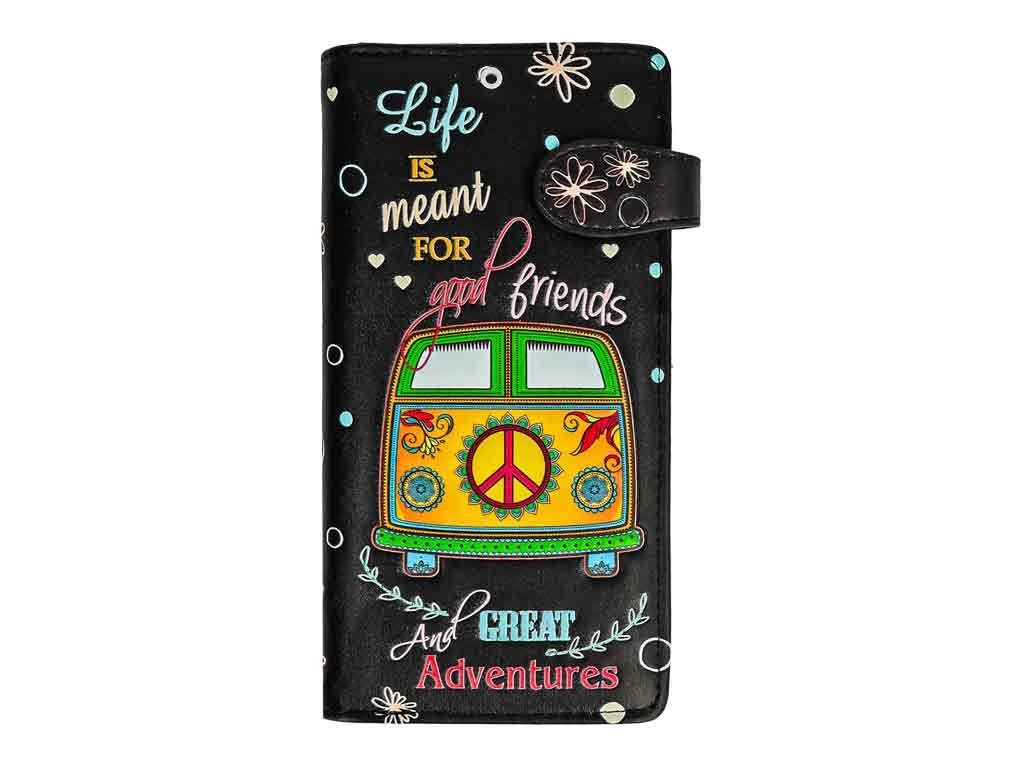 bb Klostermann Geldbörse Große Reißverschluss-Damenbörse im Hippie Bus Design