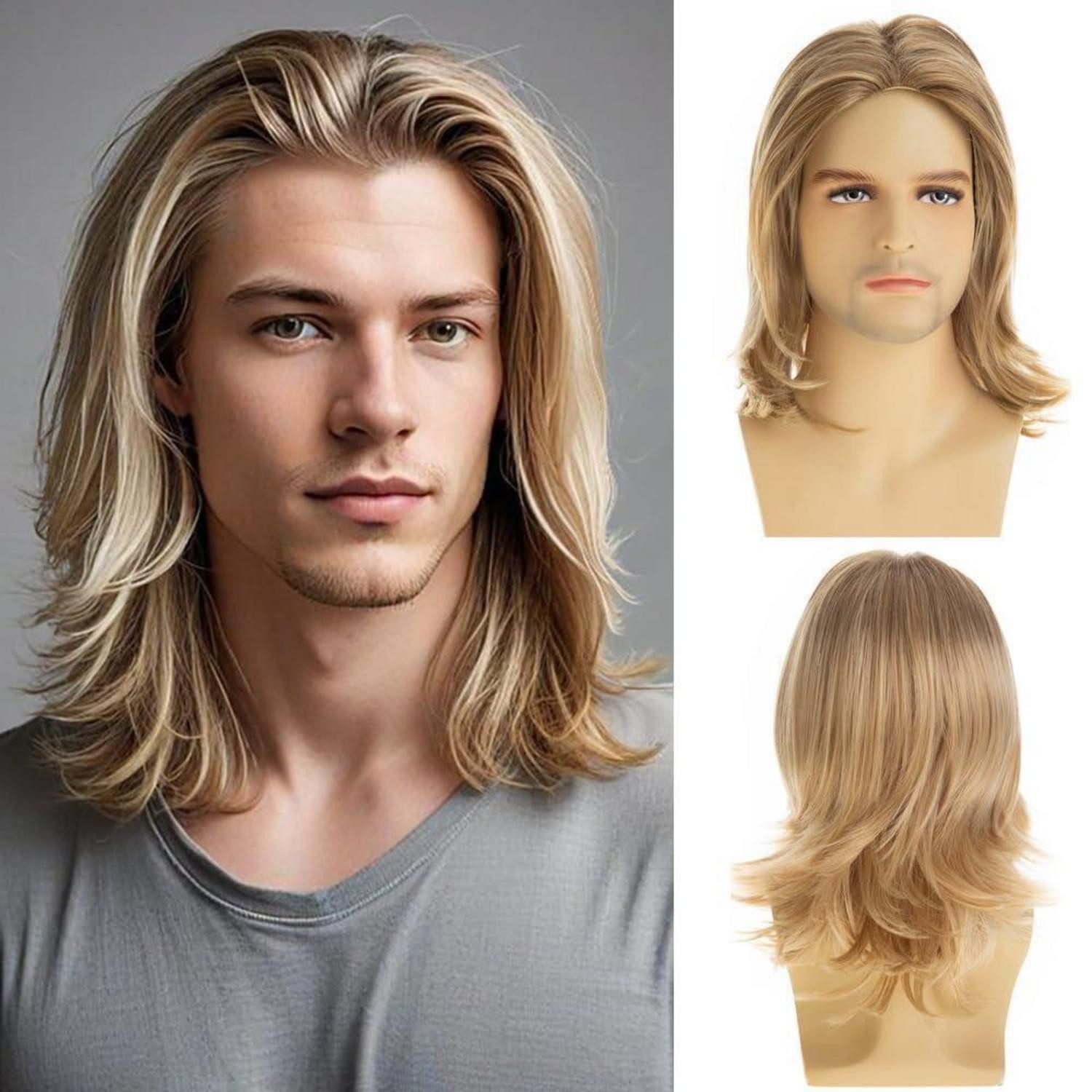 LuxusKollektion Kostüm-Perücke Perücke Herren Blond Kurz Gestuft Synthetik Cosplay Kostüm Hellblond