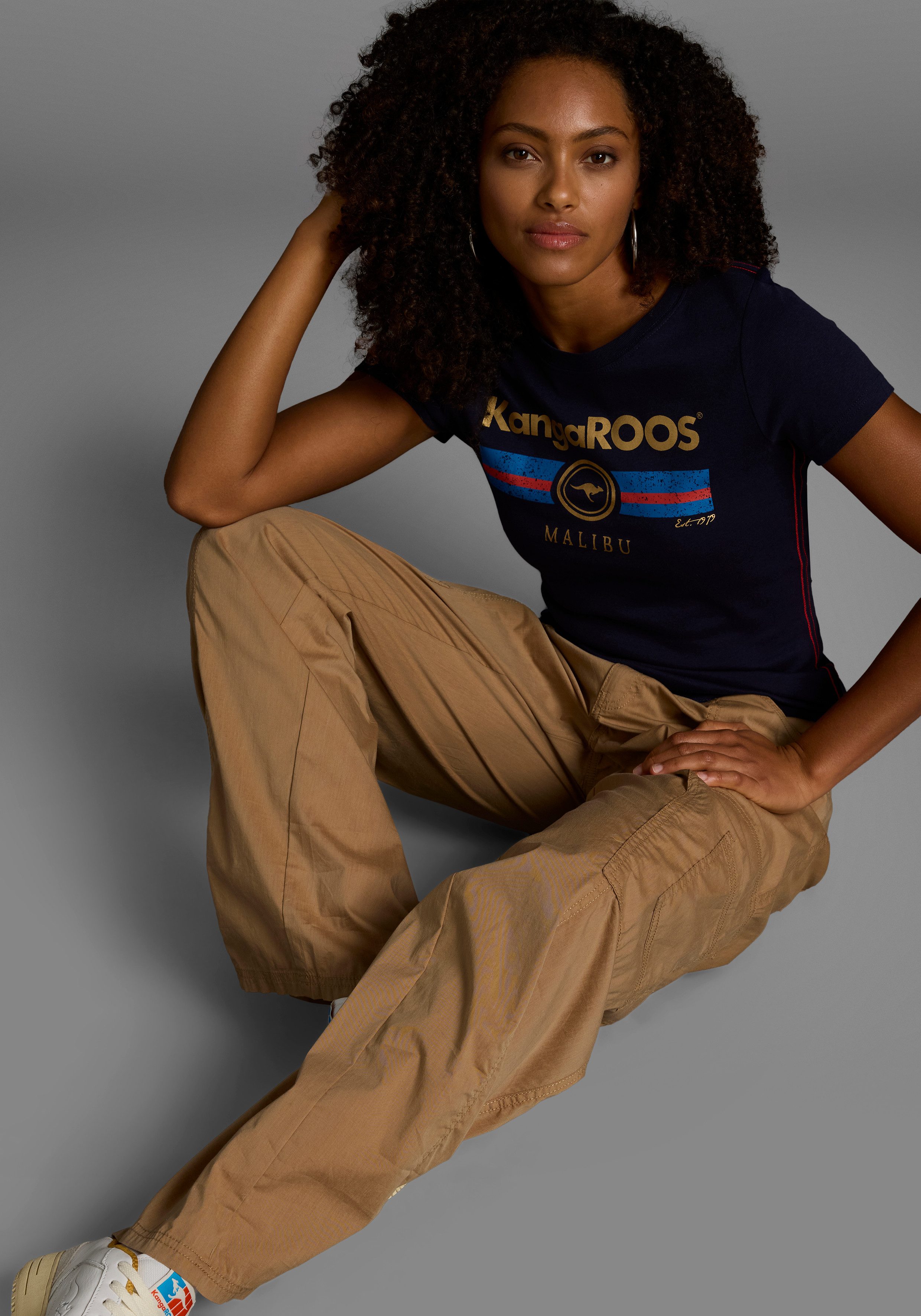 KangaROOS T-Shirt Kurzarm, unifarben und bedruckt, Rundhalsausschnitt günstig online kaufen