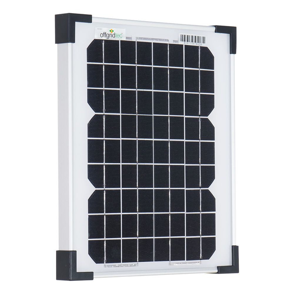 offgridtec Solarmodul Solarpanel, Monokristallin, 12V, 10W, 370x230x25mm, 10 W