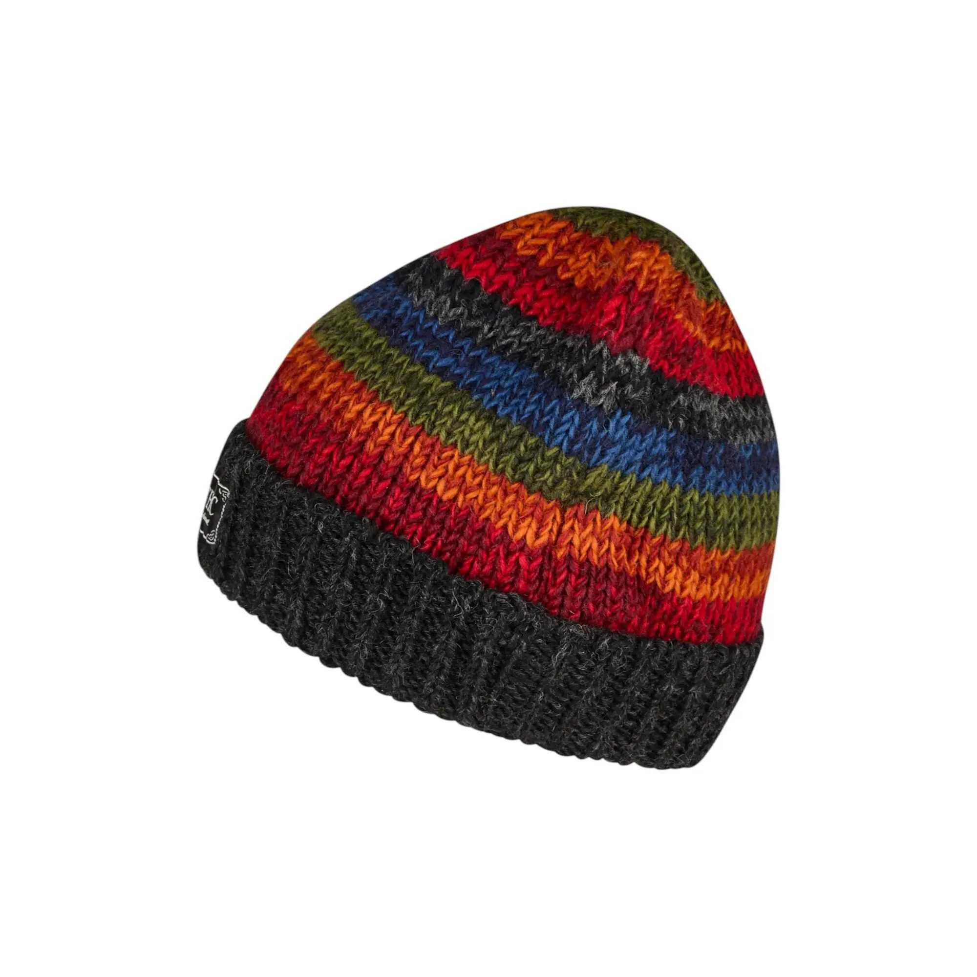 THC Natural Line Strickmütze THC Schafwoll Rollcap 814 bunt (1 Stück, 1-St., 1 Stück) Innenfutter: Fleece