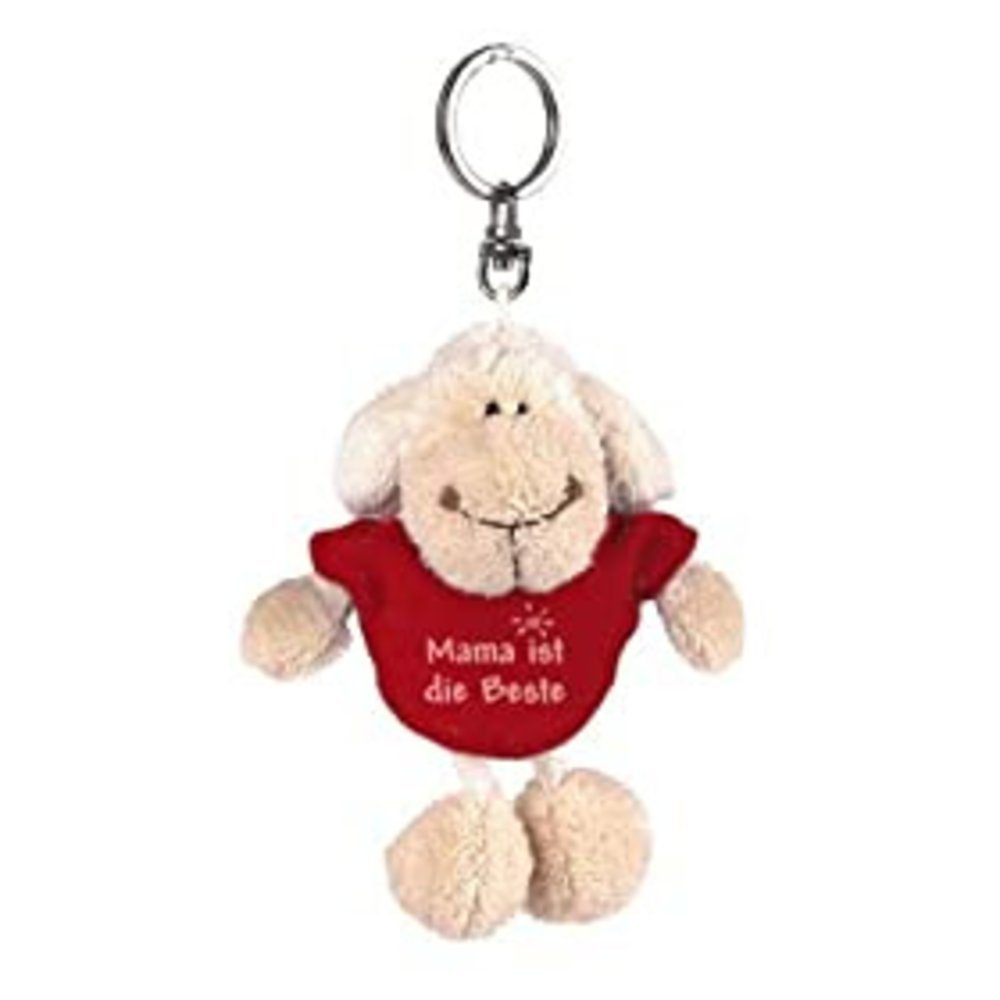 Nici Schlüsselanhänger NICI 31552-Schlüsselanhänger Schaf weiß T-Shirt Mama ist die Beste 10 cm, rot
