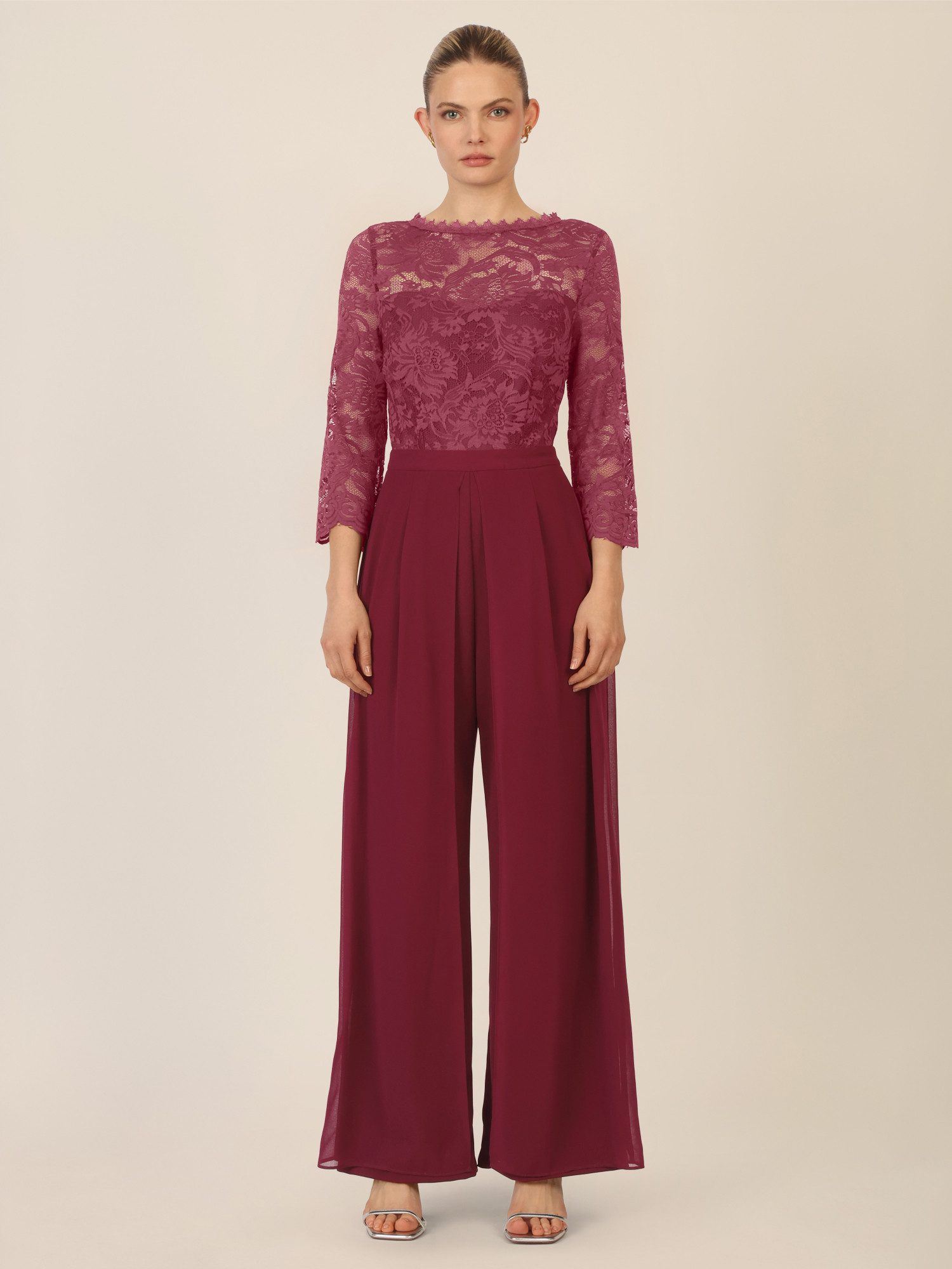 Apart Jumpsuit mit Spitzentop und weitem Bein günstig online kaufen