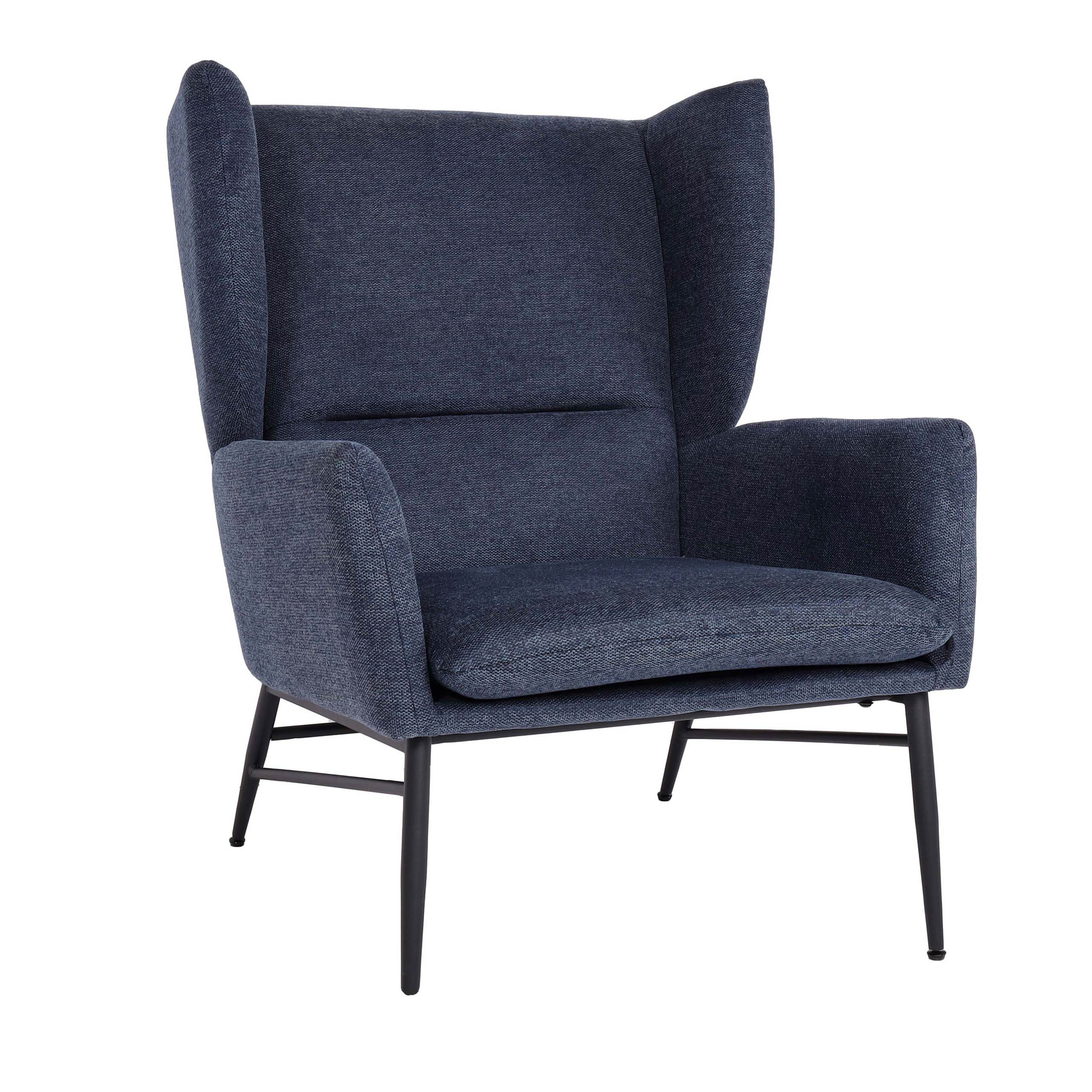 MCW Loungesessel MCW-L62, Extra breite Sitzfläche, Sitzkissen abnehmbar blau