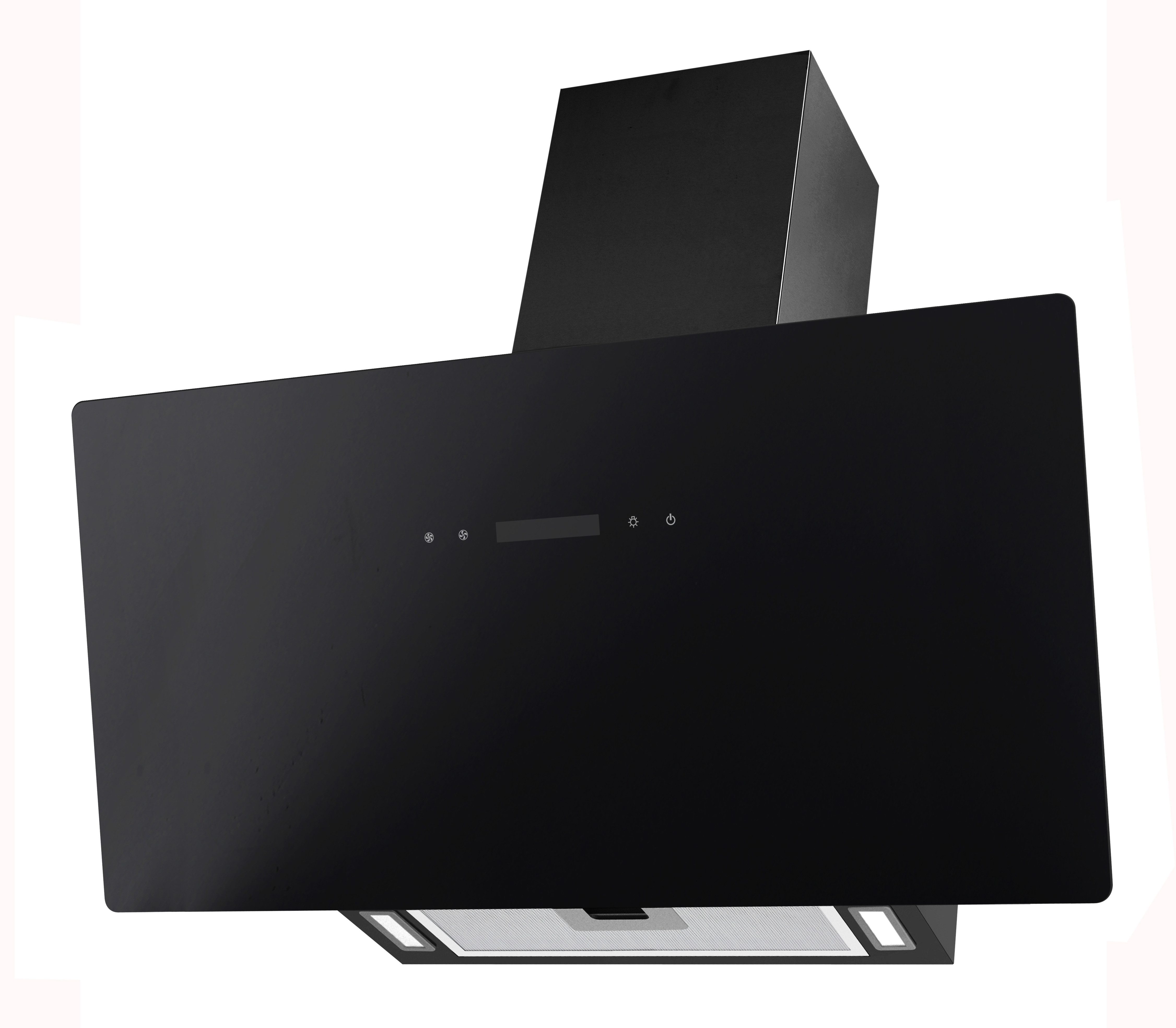 PKM Kopffreihaube KHS34-80 ABT2X 80cm Dunstabzugshaube schwarz mit Timer KHS34-80 ABT2X 80cm Dunstabzugshaube schwarz mit Timer, Schwarze Kopffreihaube, 80cm breit, zeitlos passend für jede Küche