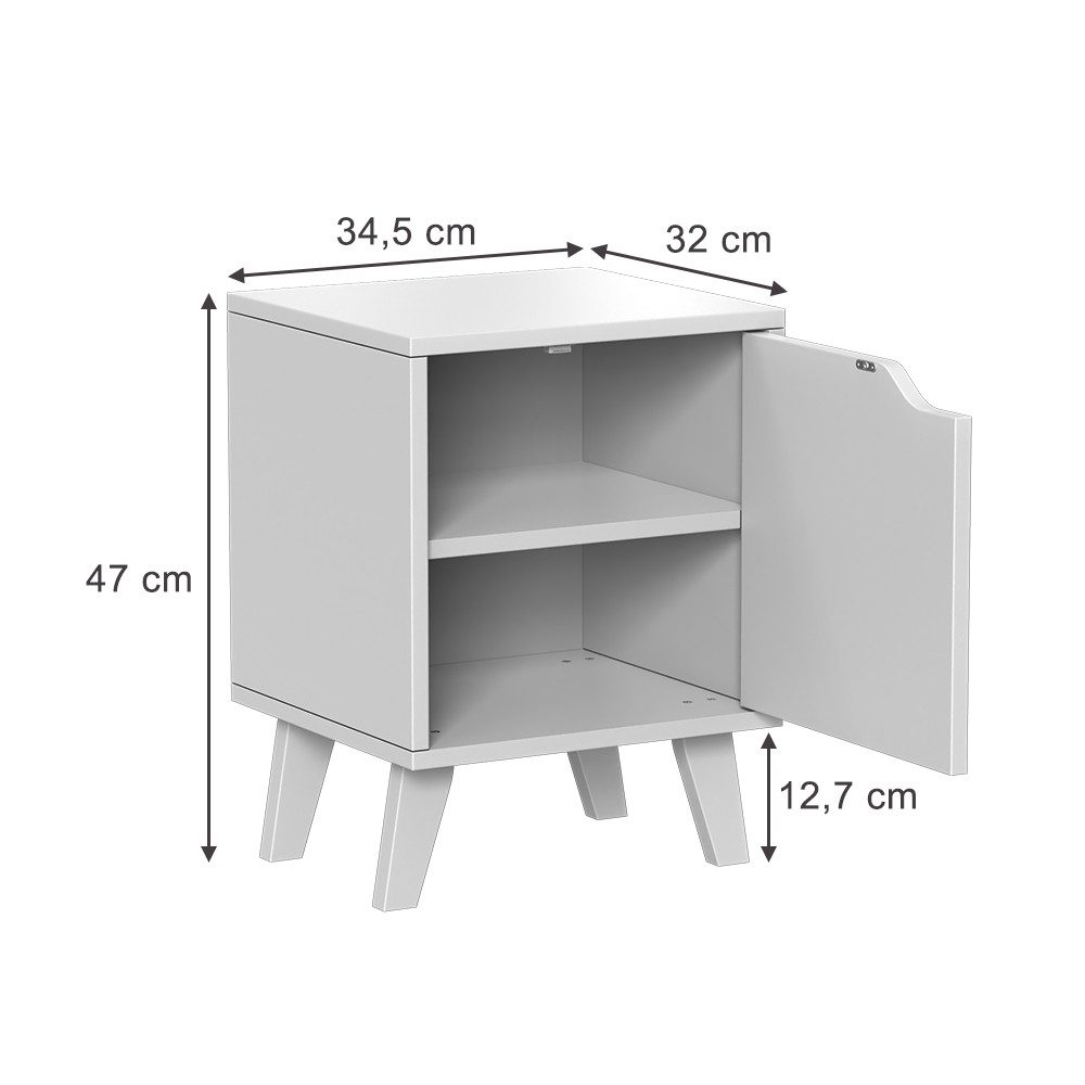 Vicco Nachtschrank Malu, Weiß, 2er Set günstig online kaufen