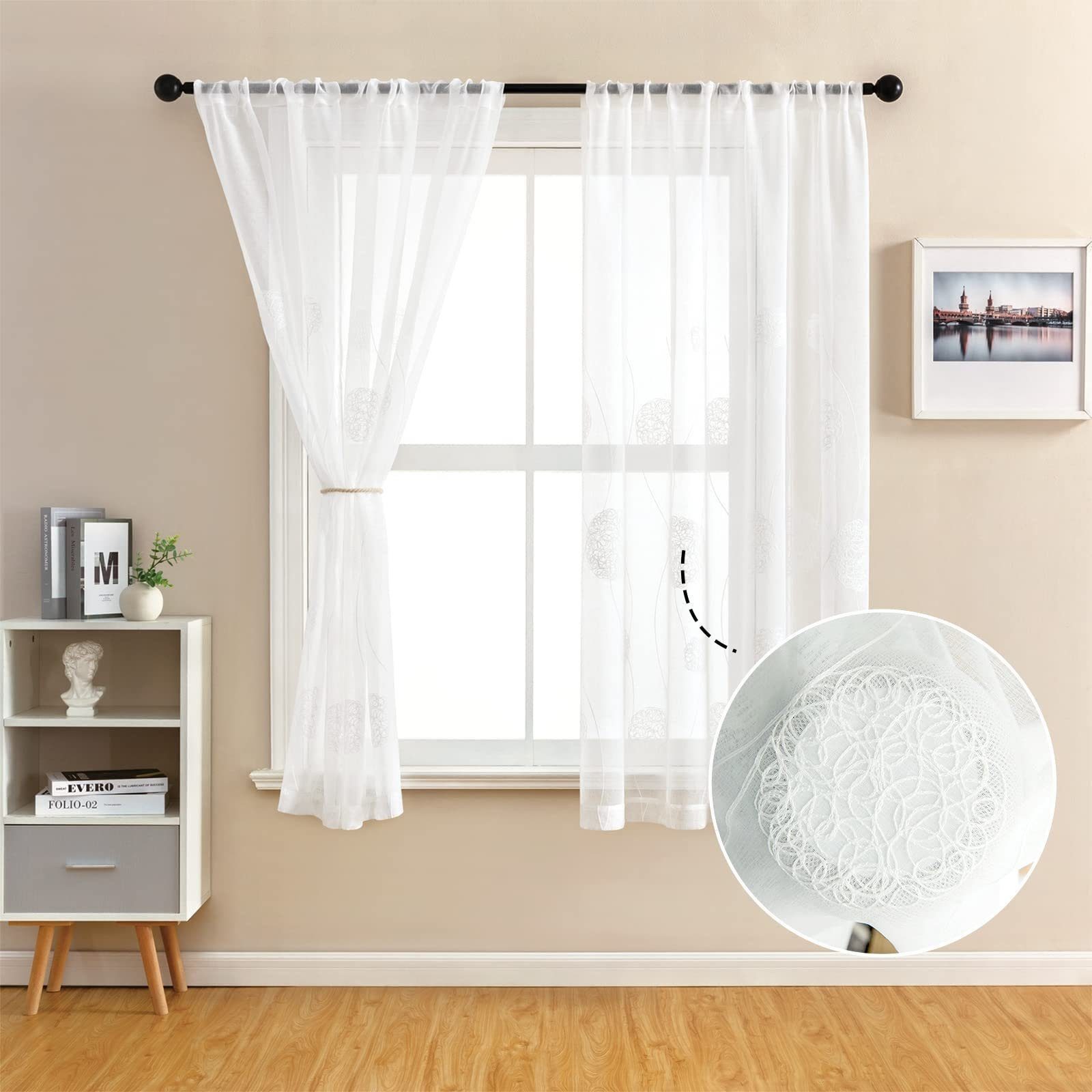 BYSURE Gardine, Stangendurchzug (2 St), transparent, günstig online kaufen