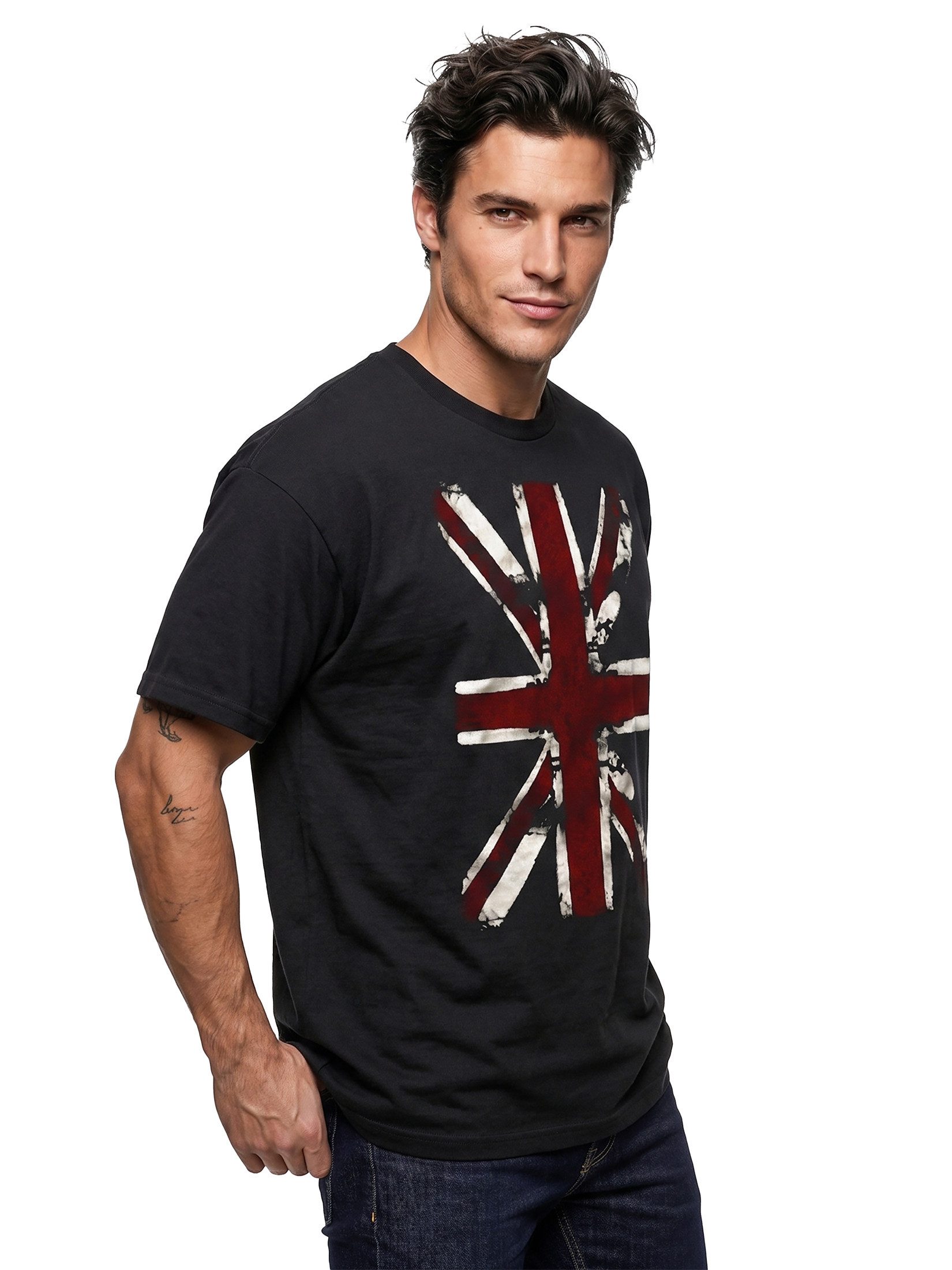 MAKAYA T-Shirt Union Jack Flagge UK Fahne United Kingdom England King Queen aus Baumwolle