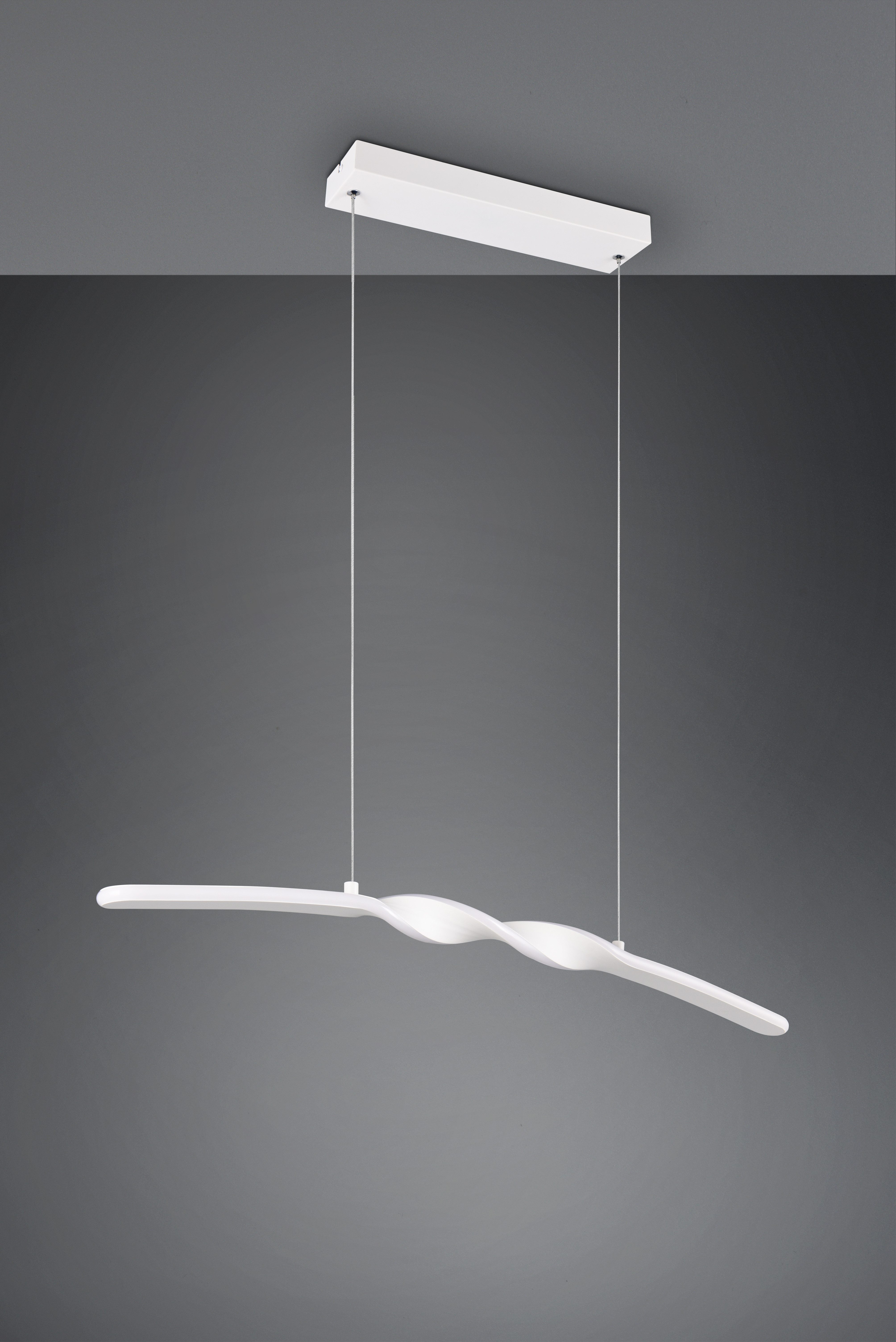 Reality Leuchten LED Pendelleuchte GINKO, Hängeleuchte LED 18W 2100 Lumen 4000K kaltweiß, LED fest integriert, Kaltweiß, Hängelampe Esszimmer, höhenverstellbar bis max 150cm, Breite 79 cm