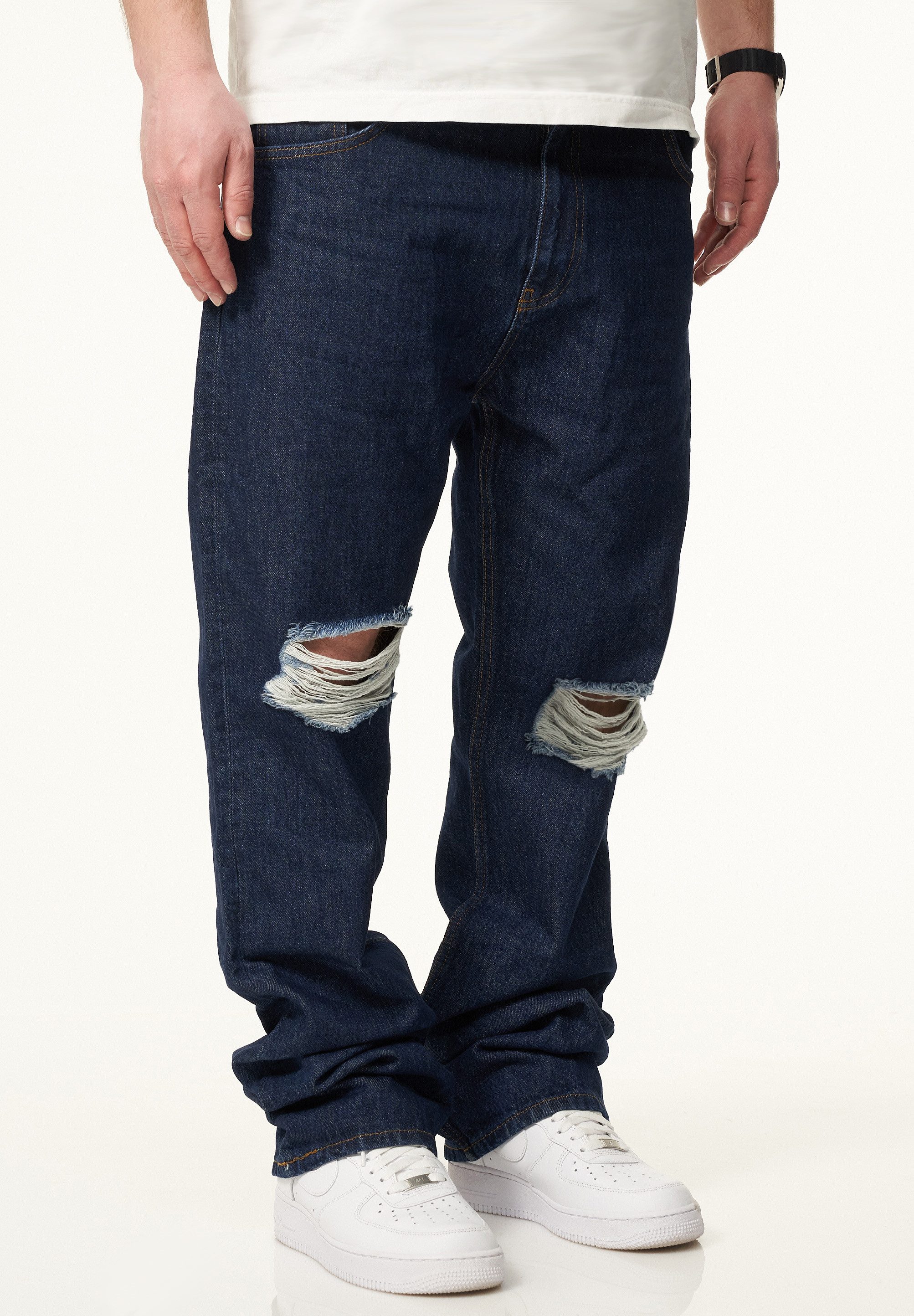 DAILY COTTON Straight-Jeans DCPARADERA Herren Lange Hose Jeans Ripped Straight-Fit