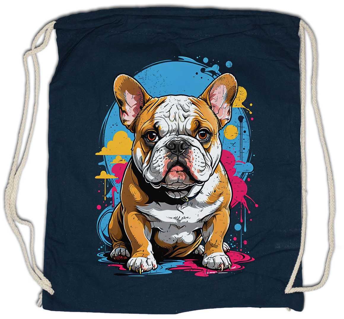 Urban Backwoods Turnbeutel Bulldog Art Turnbeutel Bulldogge British Dog Hund Bull Dogge American (1-tlg), English French Love Englische