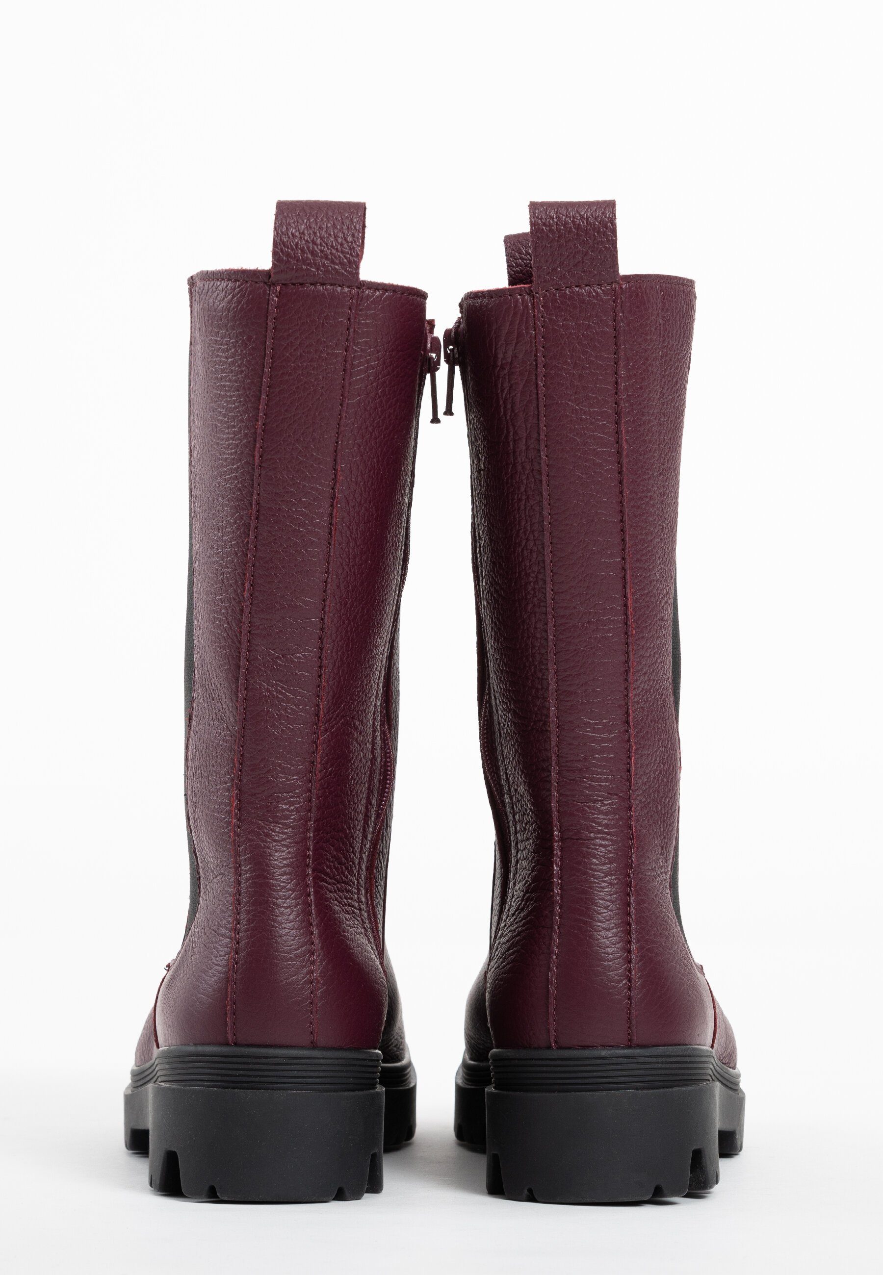 Damenschuhe Stiefel vitaform Hirschleder aubergine Stiefel