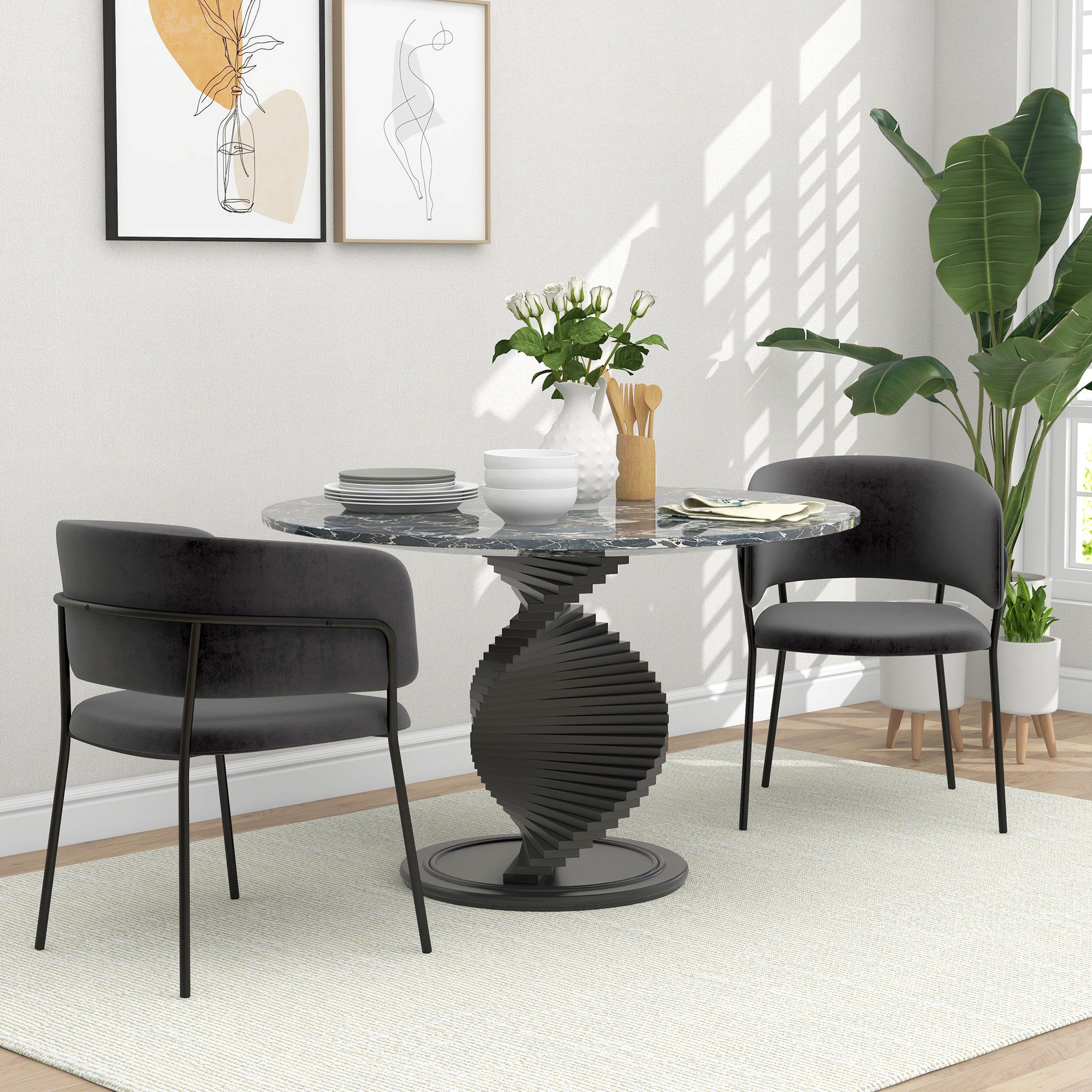HOMCOM Esszimmerstuhl Moderne gepolsterte Küchenstühle mit günstig online kaufen