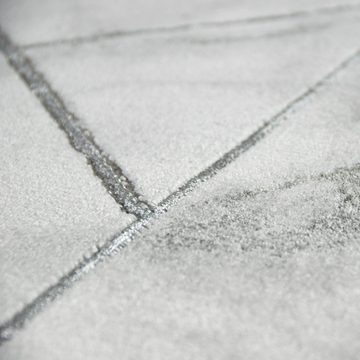 Teppich Designer Teppich mit Marmor Optik und Glanzfasern in Grau, Teppich-Traum, rechteckig, Höhe: 12 mm