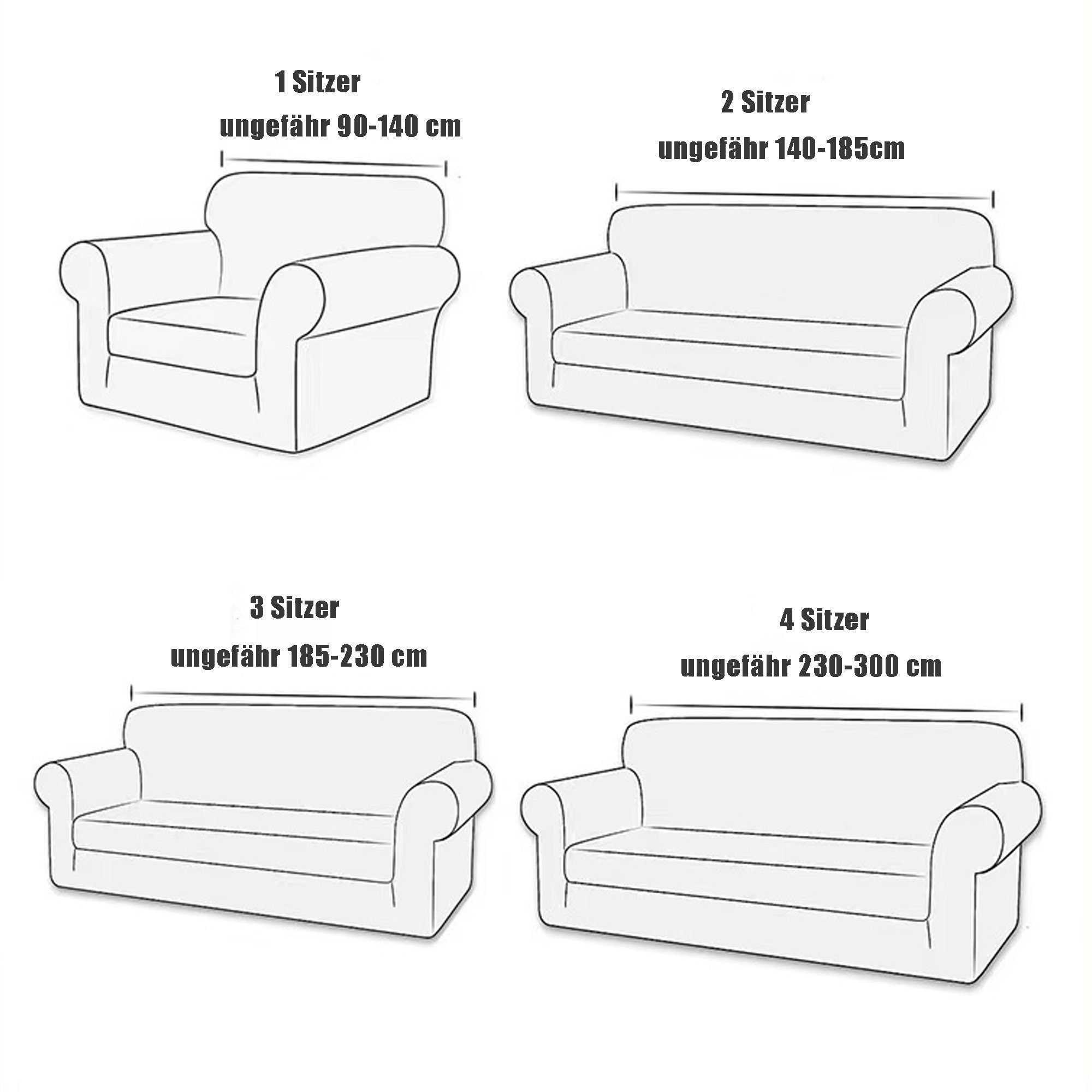 Sofahusse Sofabezüge 3 4 Protection KUGI, Modern Schonbezug Couch Sofa Sofabezug,Stretch Sofabezug, 1 Waschbar Anti-Rutsch Sitzer 2 Cover