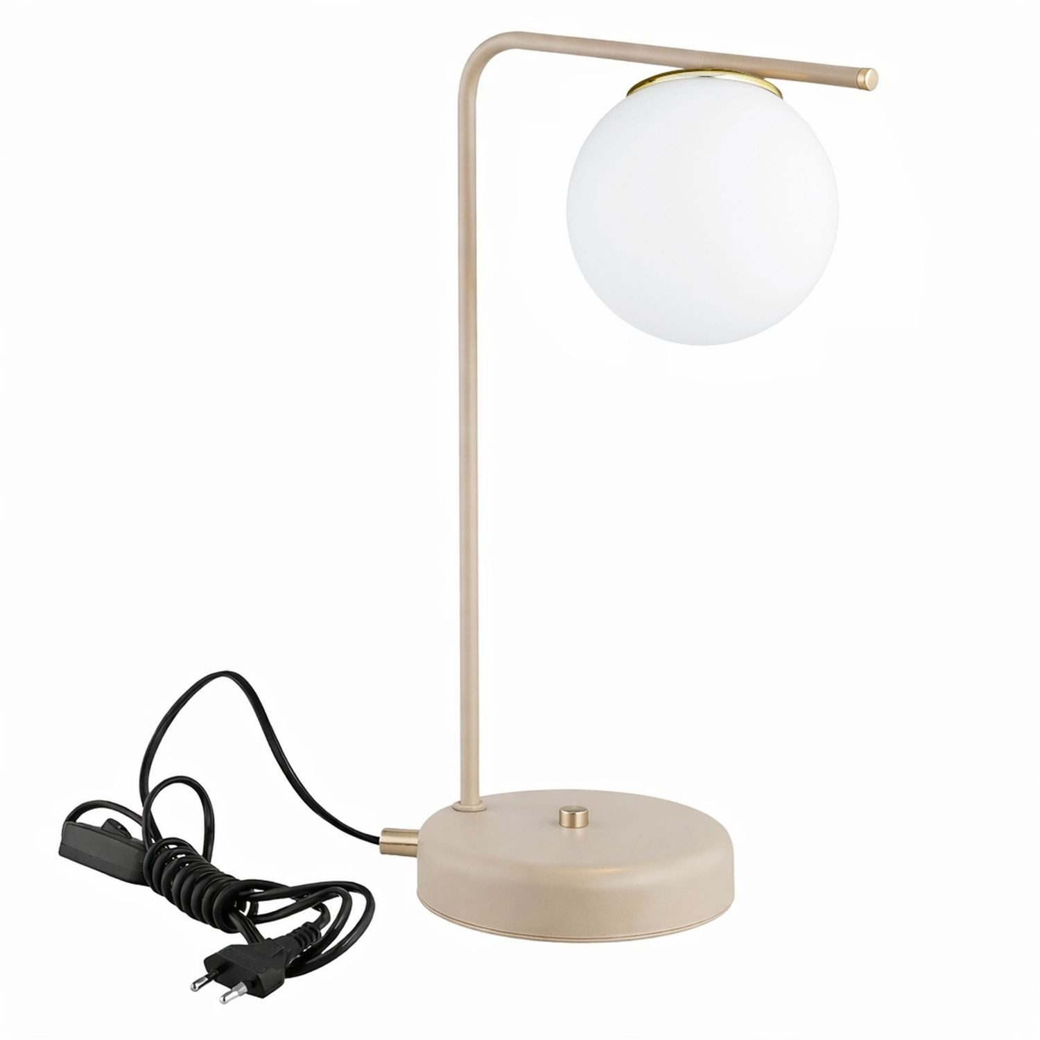 Licht-Erlebnisse Schreibtischlampe MAIKO, ohne Leuchtmittel, 38 cm hoch E27 Kugelschirm Modern